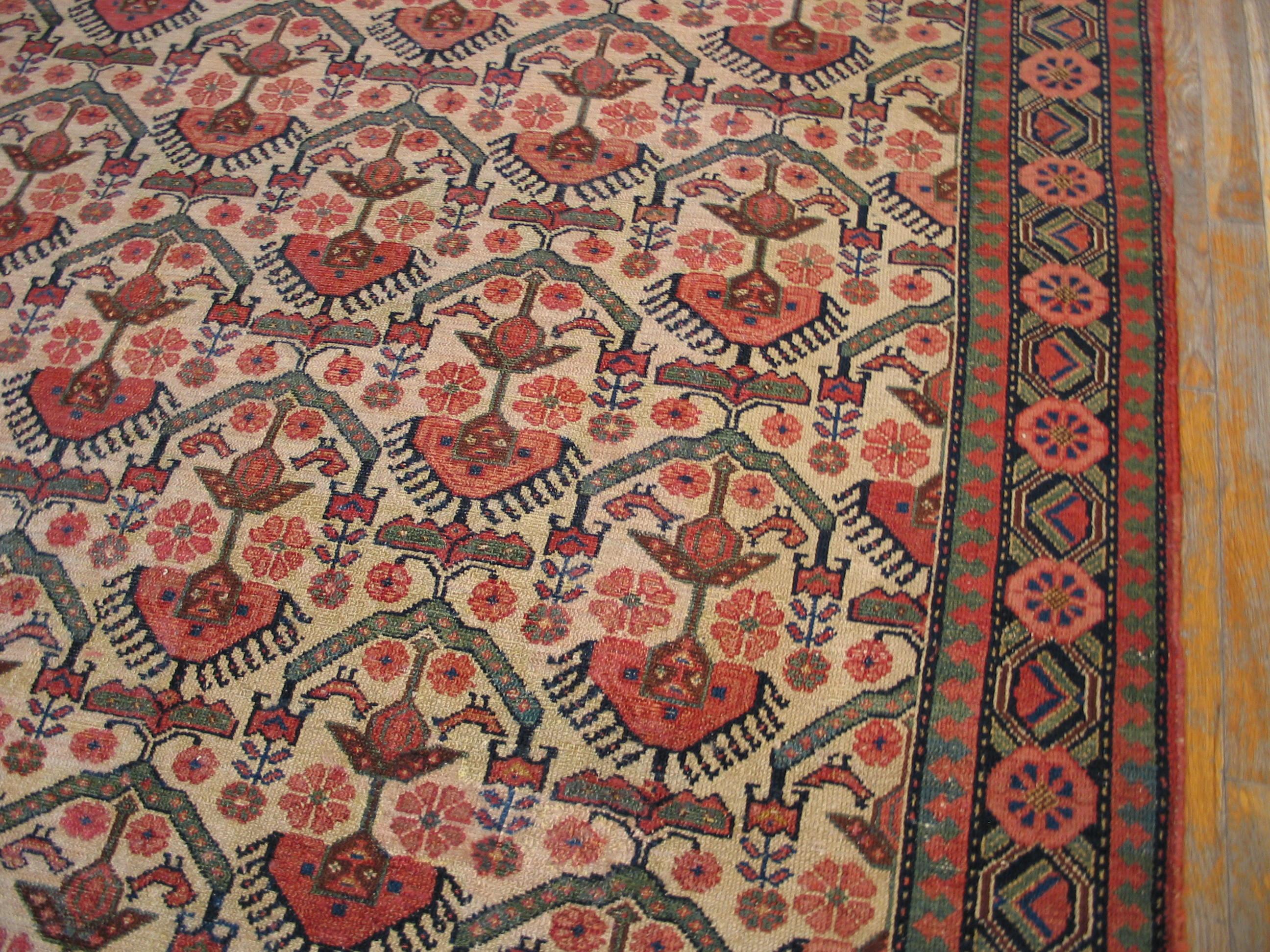 Hand-Knotted 19th Century Persian Malayer Carpet ( 7'3