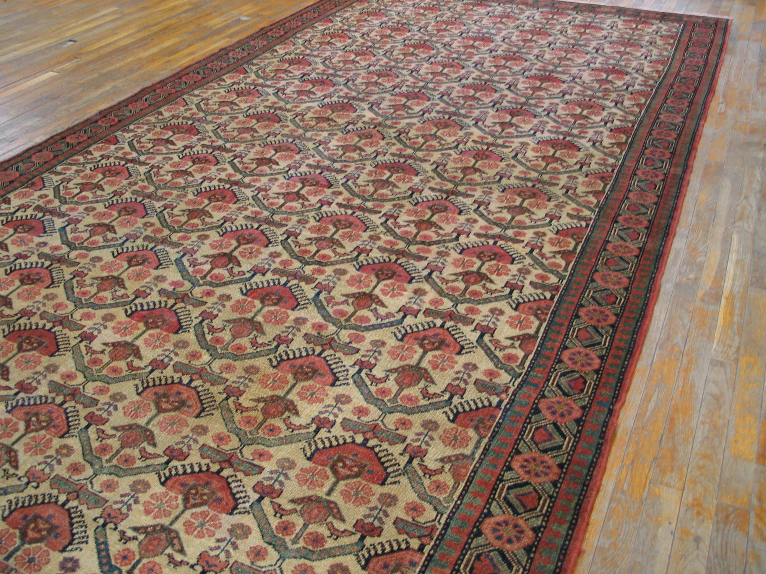 Wool 19th Century Persian Malayer Carpet ( 7'3
