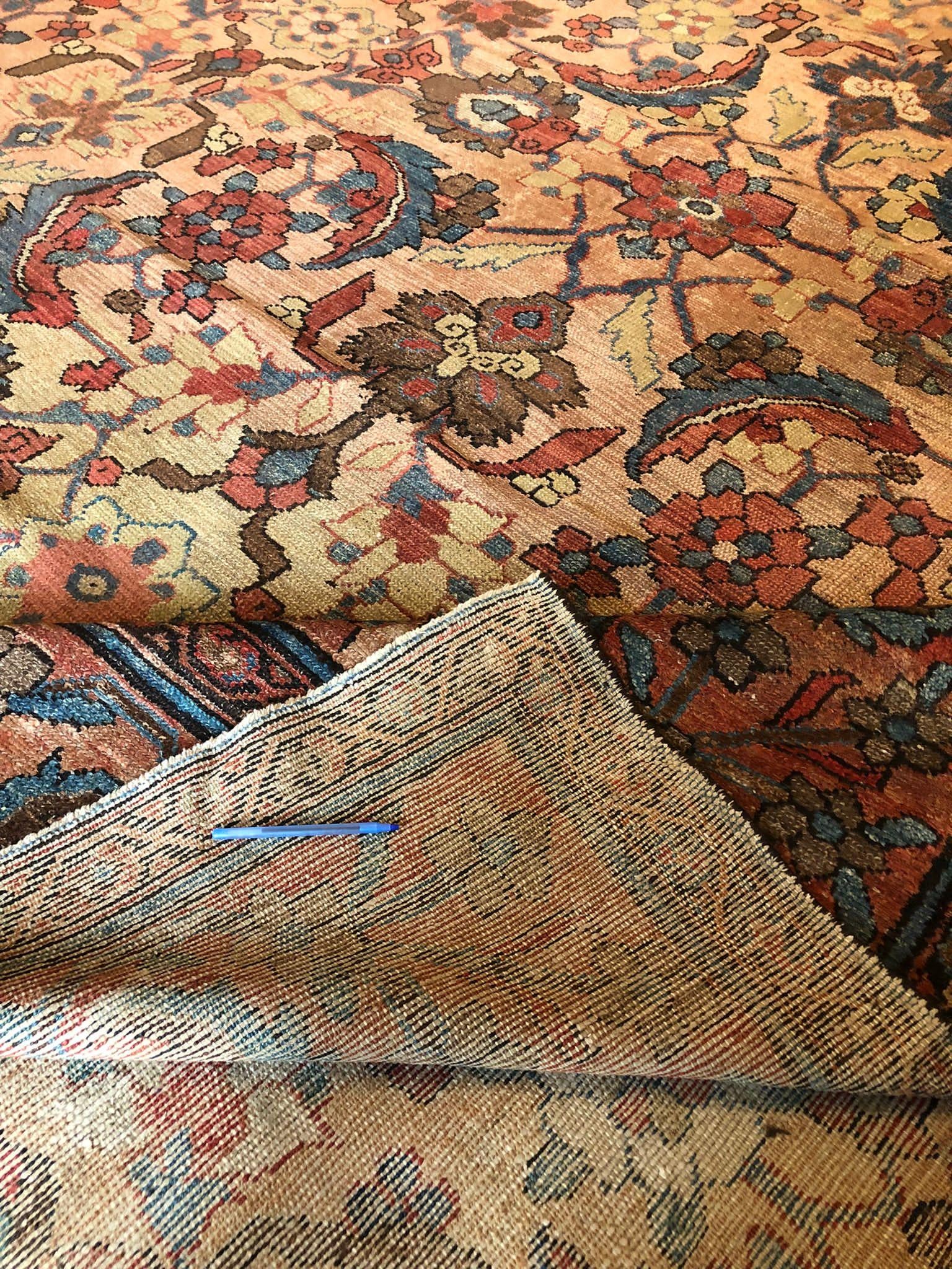 Hand-Knotted Antique Malayer Rug For Sale