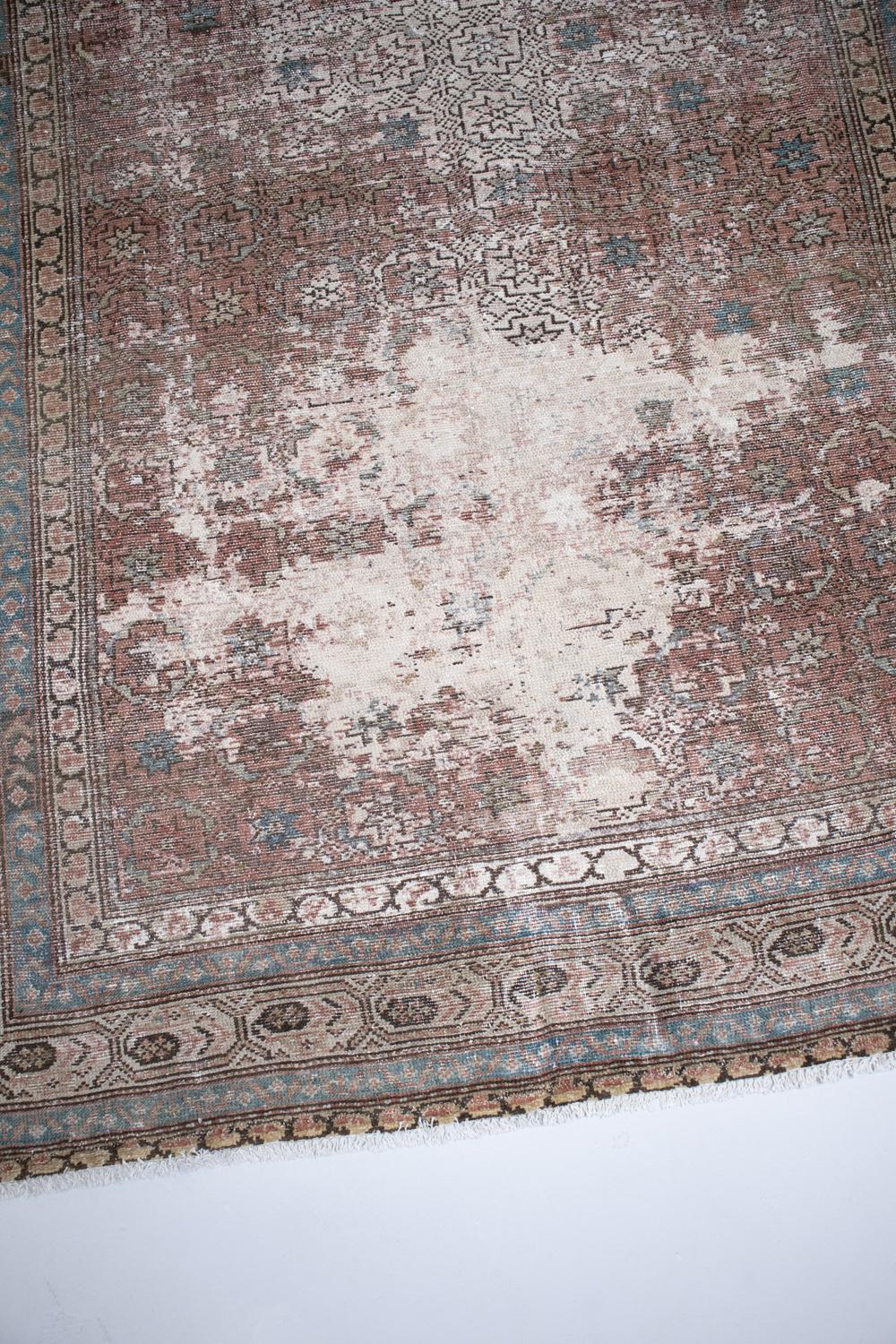Antique Malayer Rug In Distressed Condition In West Palm Beach, FL