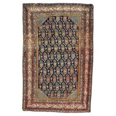 Antique Malayer Rug in Soft Saffron, Sage Green, & Moody Indigo, c. 1930's