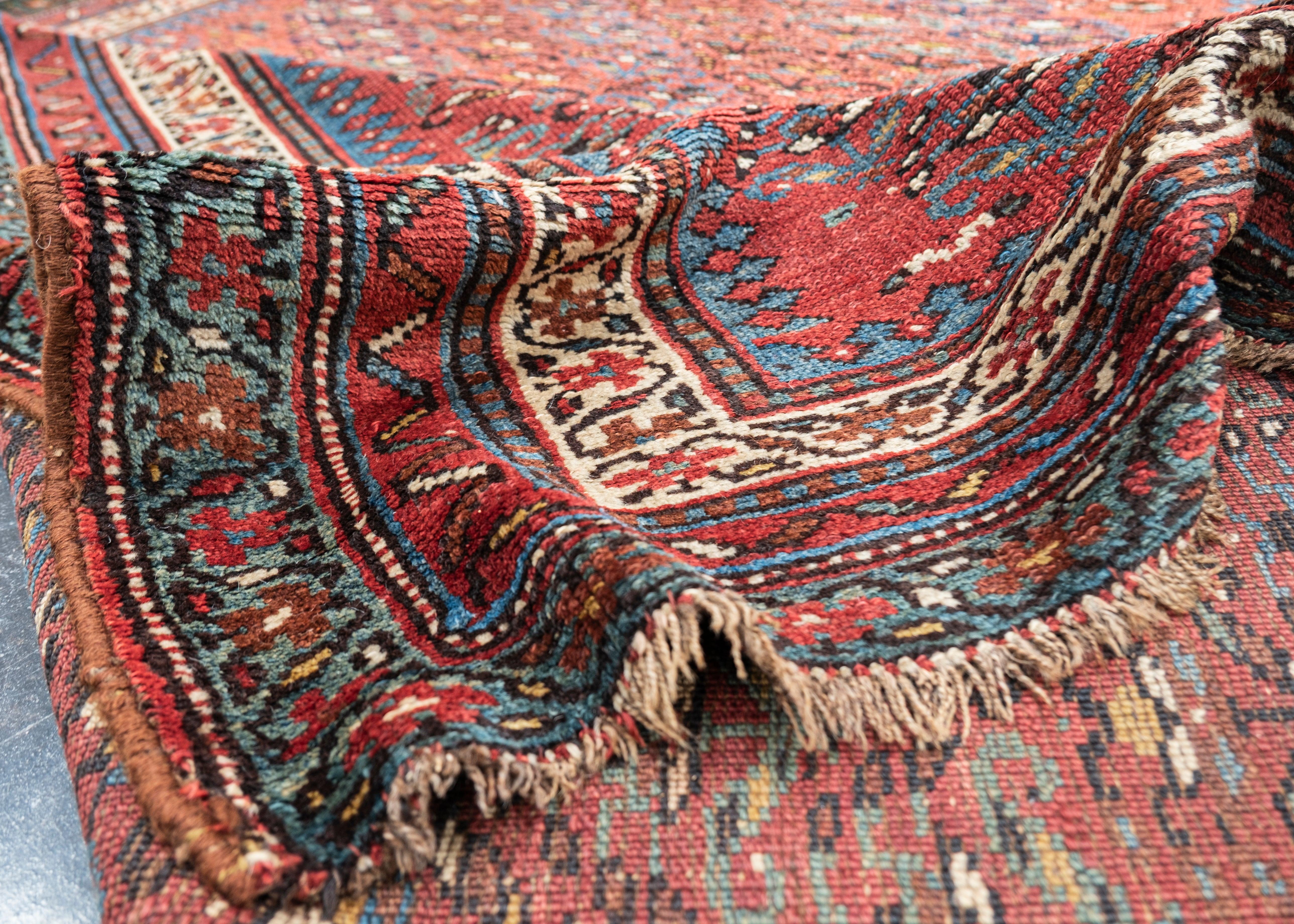 Hand-Knotted Antique Malayer Rug Oriental Handmade 5'4
