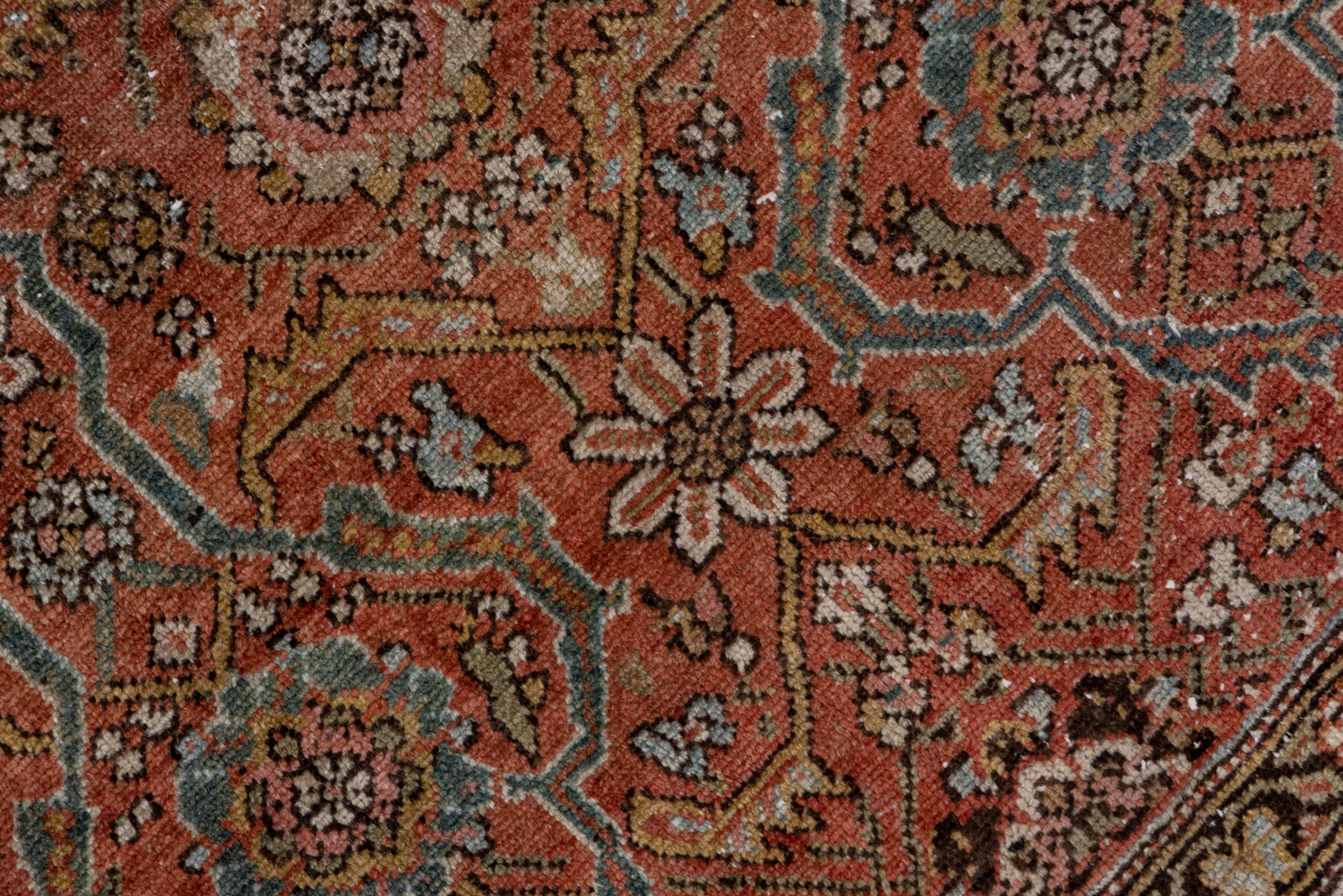 Early 20th Century Antique Malayer Rug, Rust Allover Field, Lightly Distressed