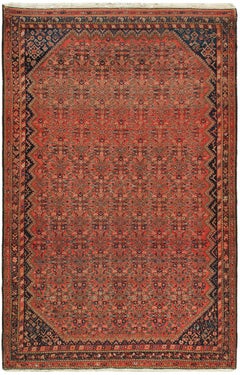 Antiker Malayer-Teppich mit einem geometrischen Herati Fish Design 