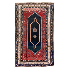 Antique Malayer Rug with A Navy and Red Field