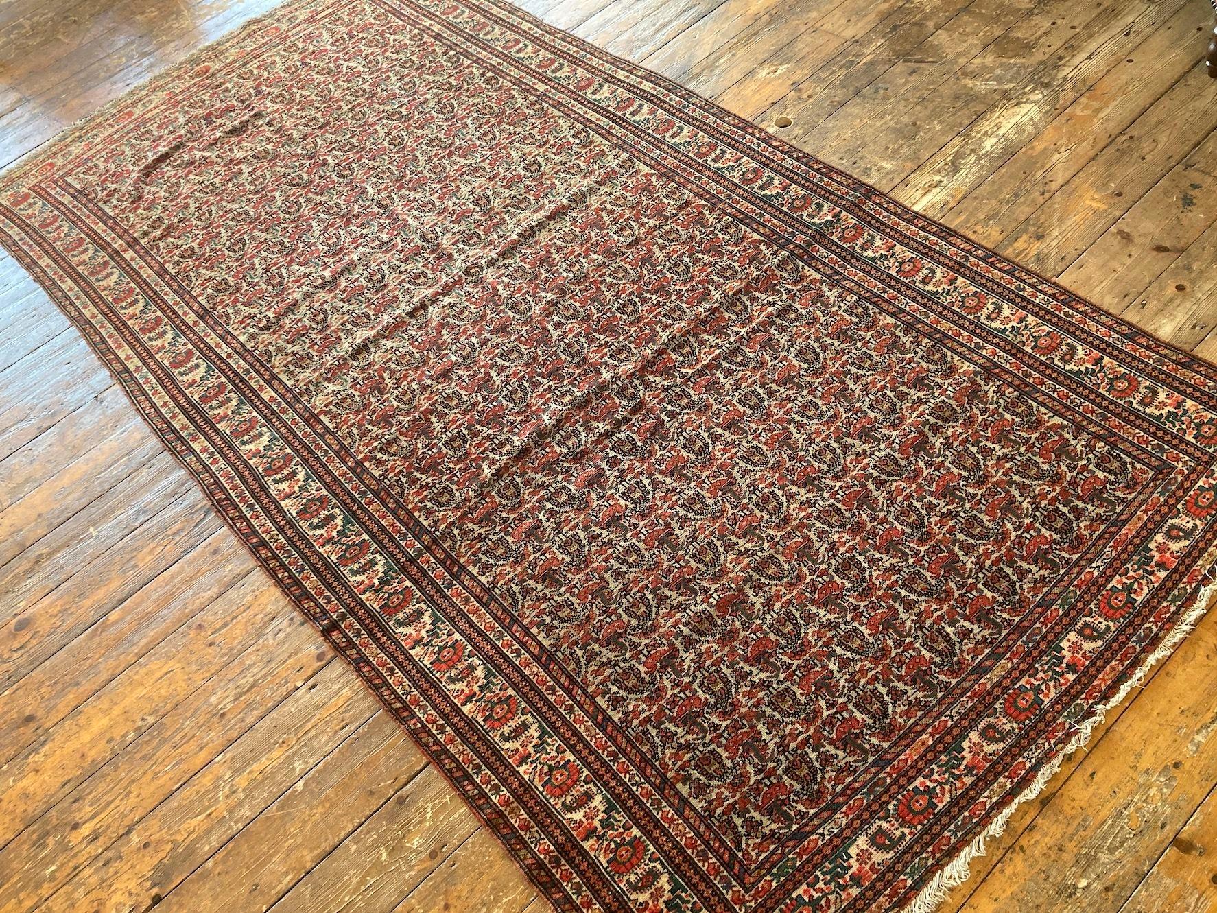 Early 20th Century Antique Malayer Runner 2.86m X 1.38m For Sale