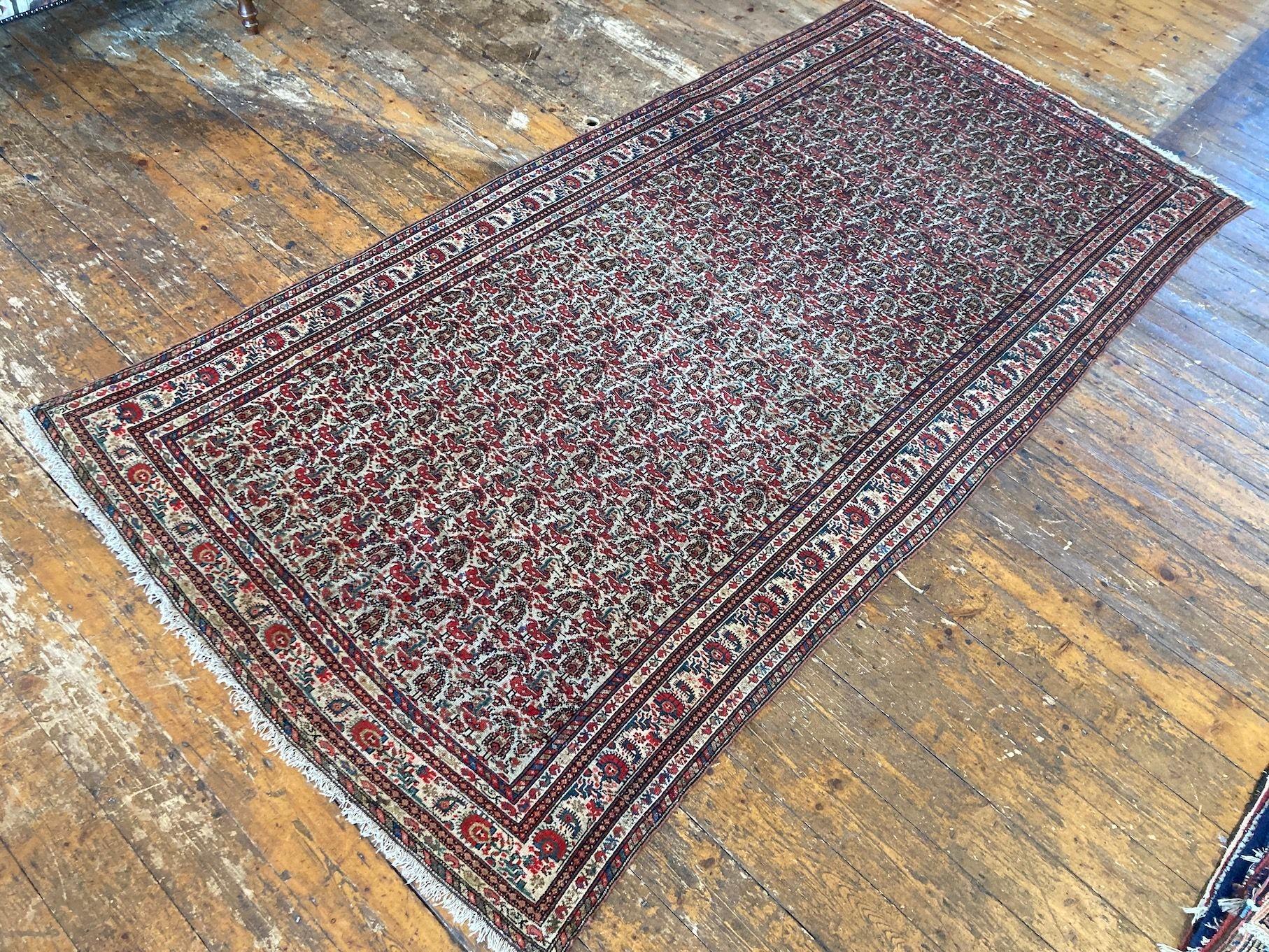 Wool Antique Malayer Runner 2.86m X 1.38m For Sale