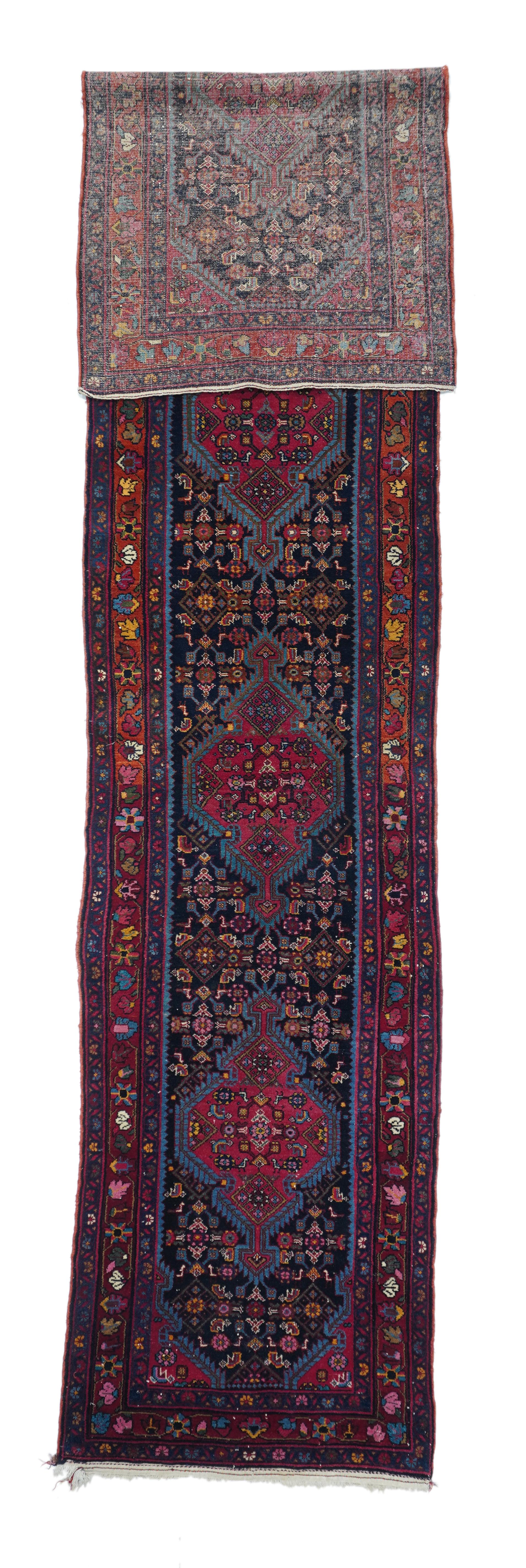 Antique Malayer runner measures 3'1'' x 14'8''.