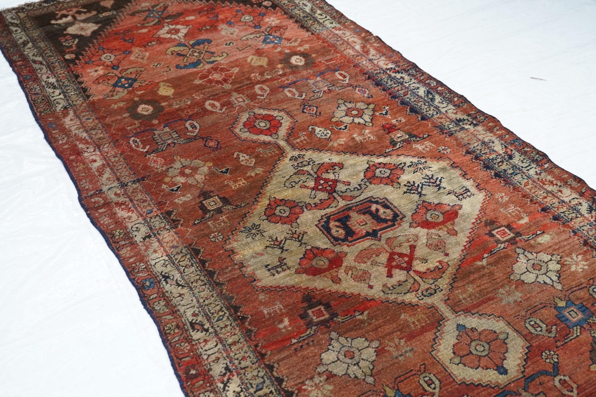 20ième siècle Tapis de couloir Malayer ancien de 3'10'' x 11'0