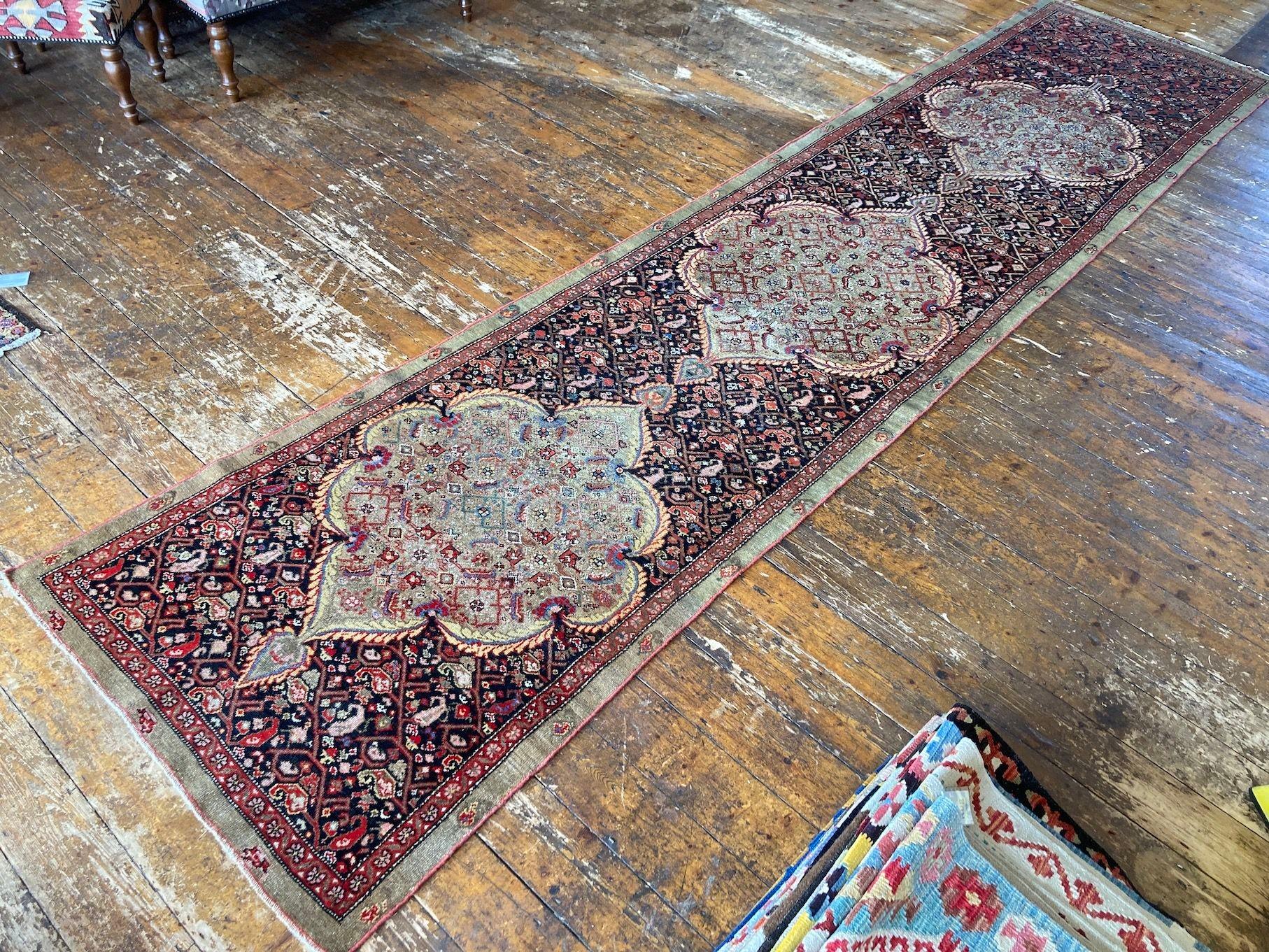 Wool Antique Malayer Runner 4.25m x 0.96m For Sale