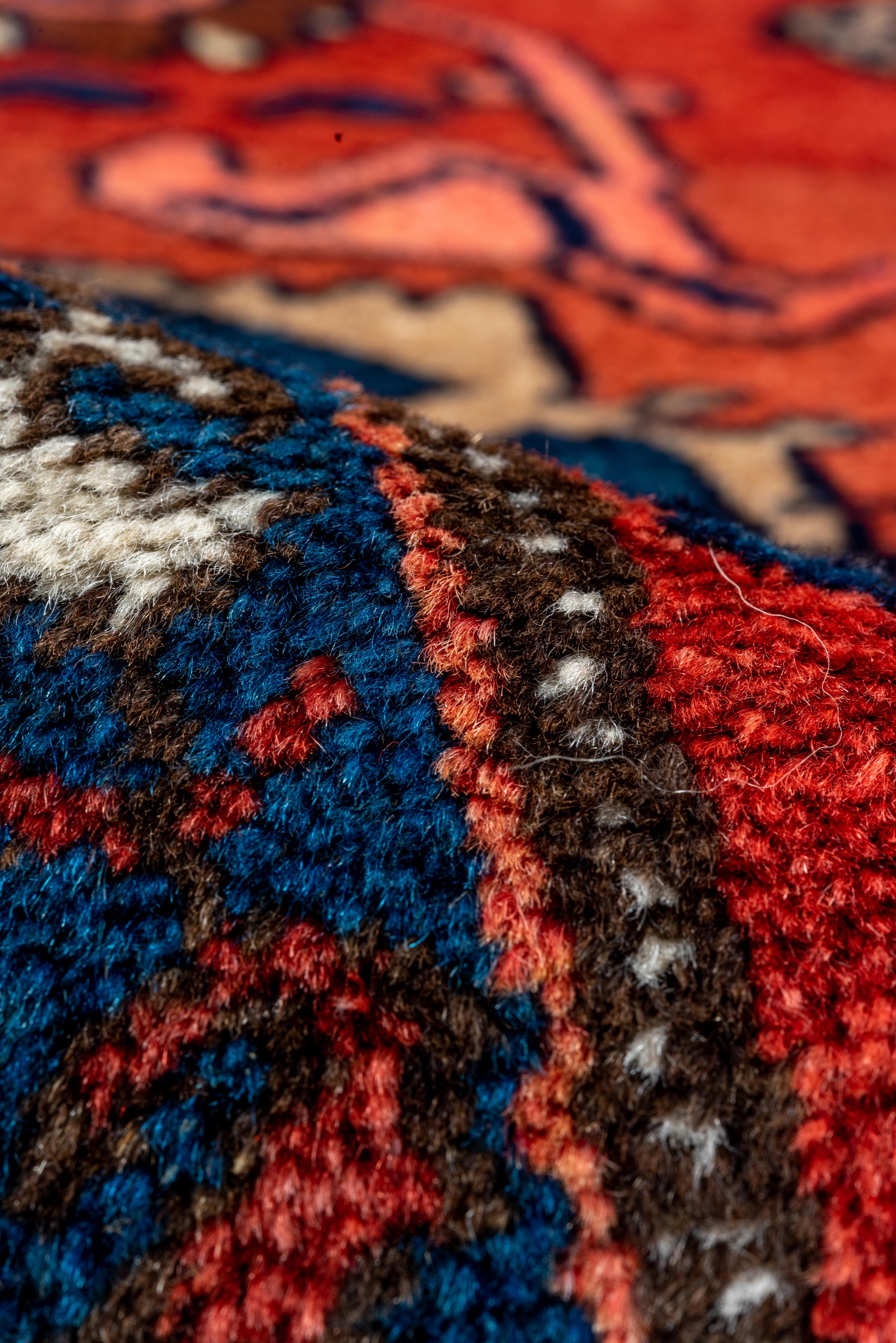 Antique Malayer Runner – Crimson Field with Floral and Animal Motifs In Good Condition For Sale In New York, NY