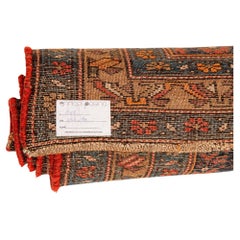 1930s Antique Malayer Runner, Hand-Knotted Wool, Elegant Botteh Design
