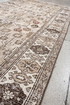 Antique Malayer Runner, Ivory Field, circa 1930s