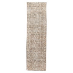 Antique Malayer Runner, Neutral Palette, circa 1930s
