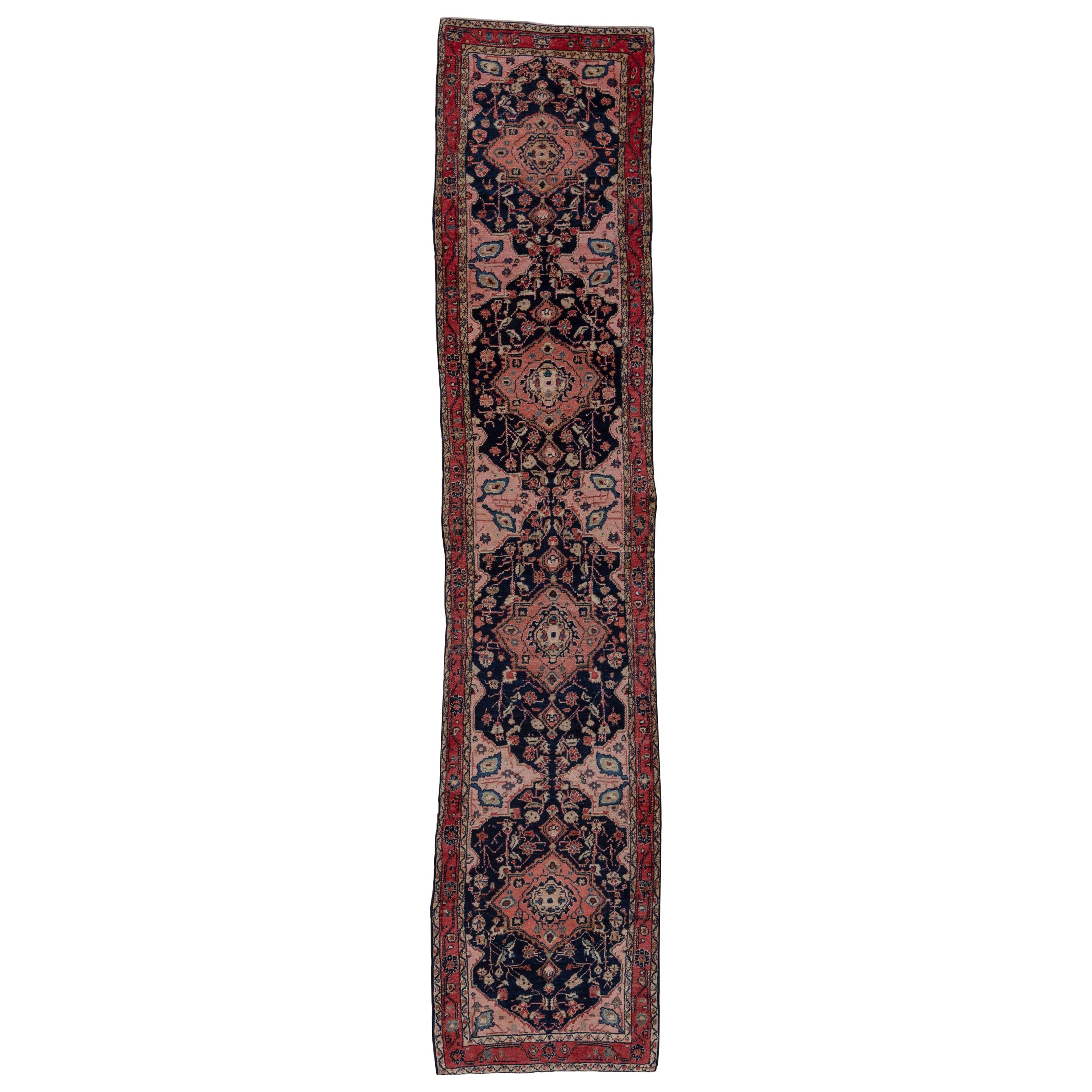 Antique Malayer Runner, Pink Field For Sale