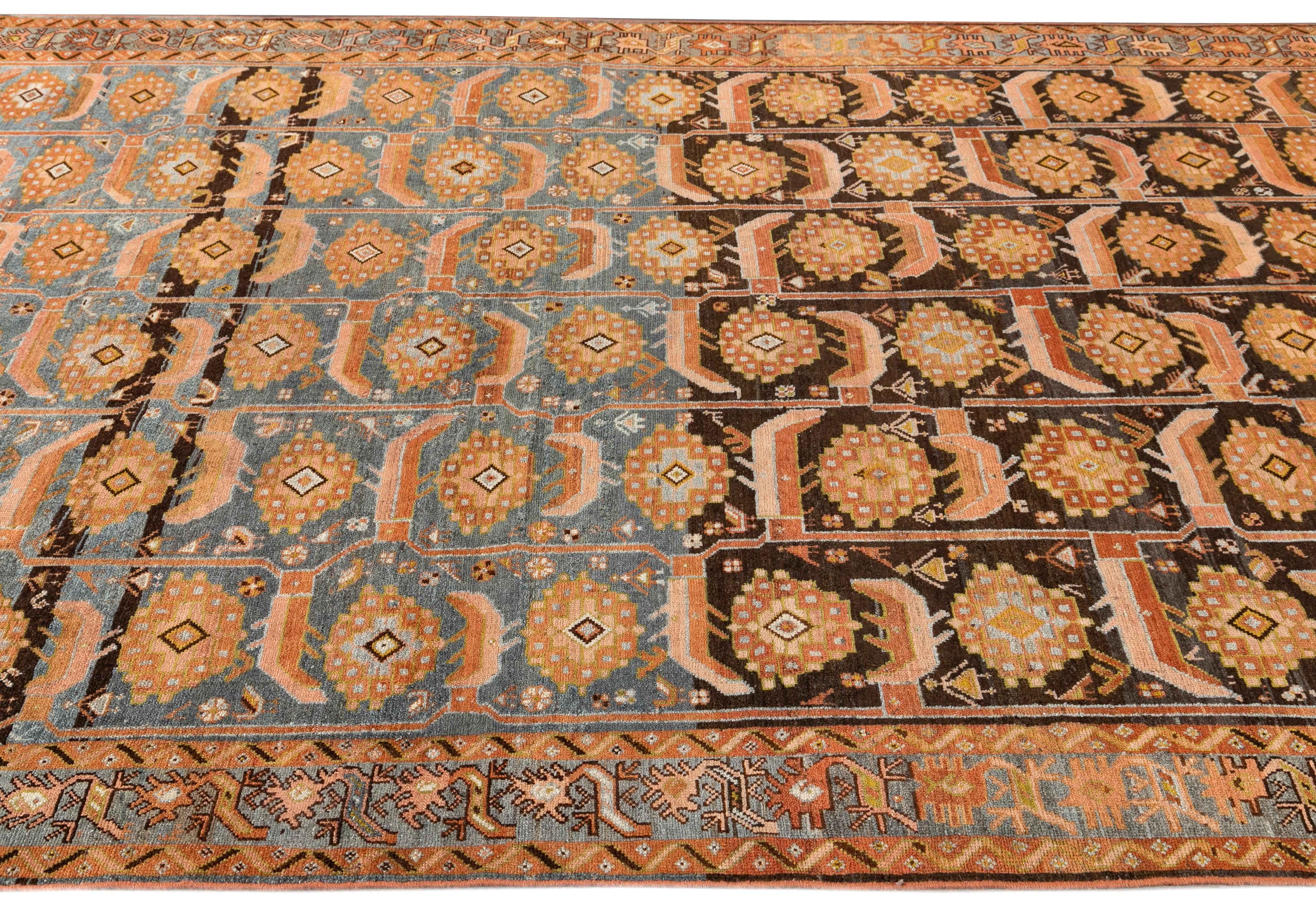 Antique Malayer Runner Rug, Hand Knotted Wool 1