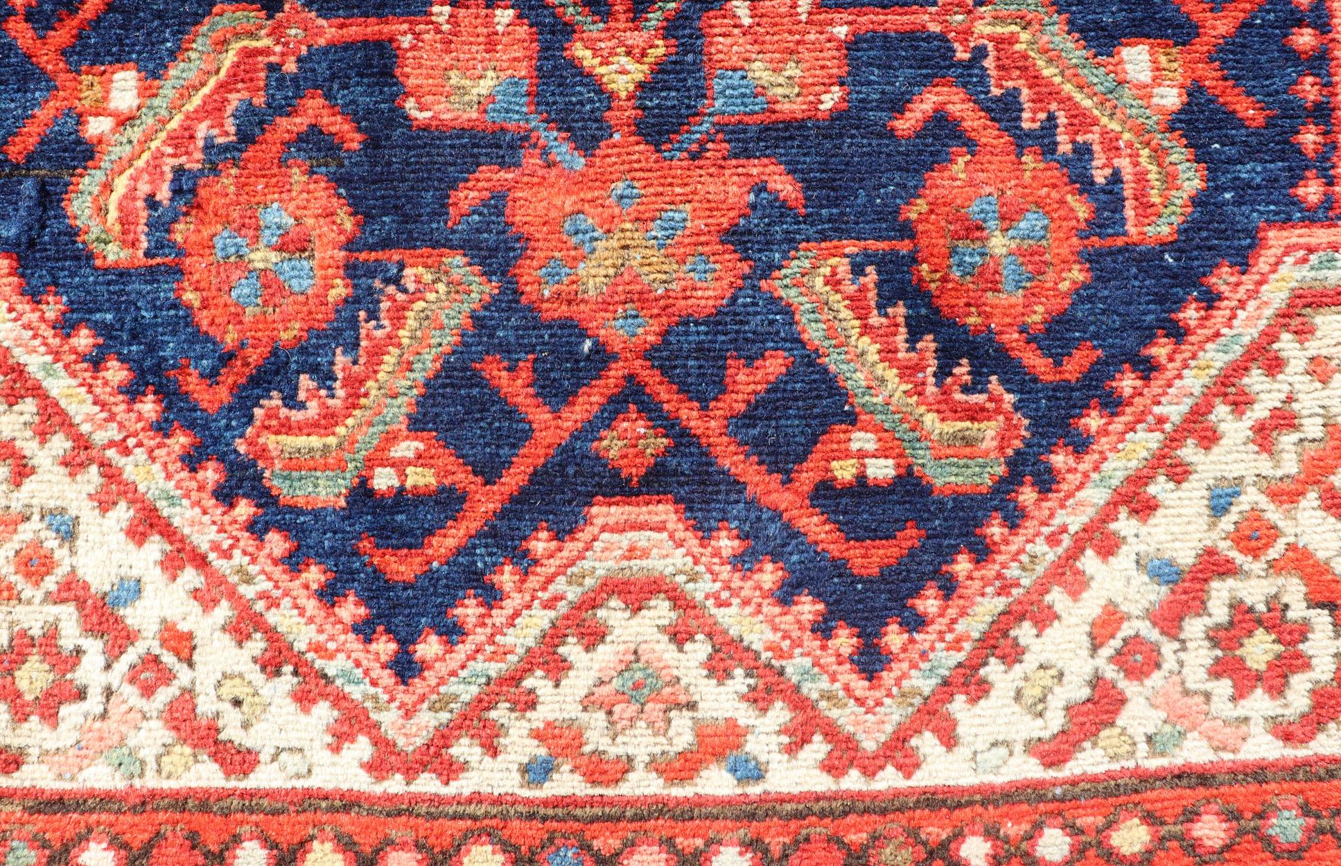 Antique Malayer Runner with All-Over Geometric Herati Design For Sale 3