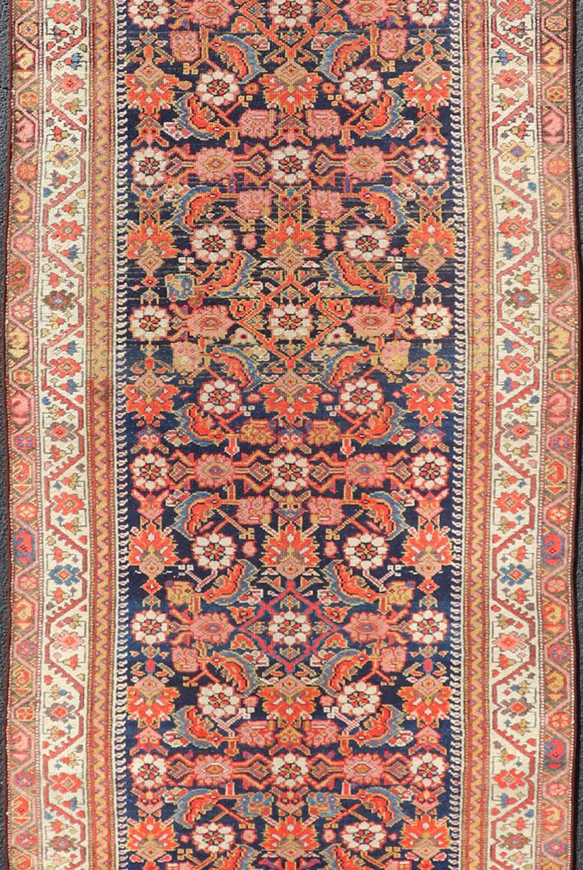 Hand-Knotted Antique Malayer Runner with All-Over Herati Design and Beautiful Colors For Sale