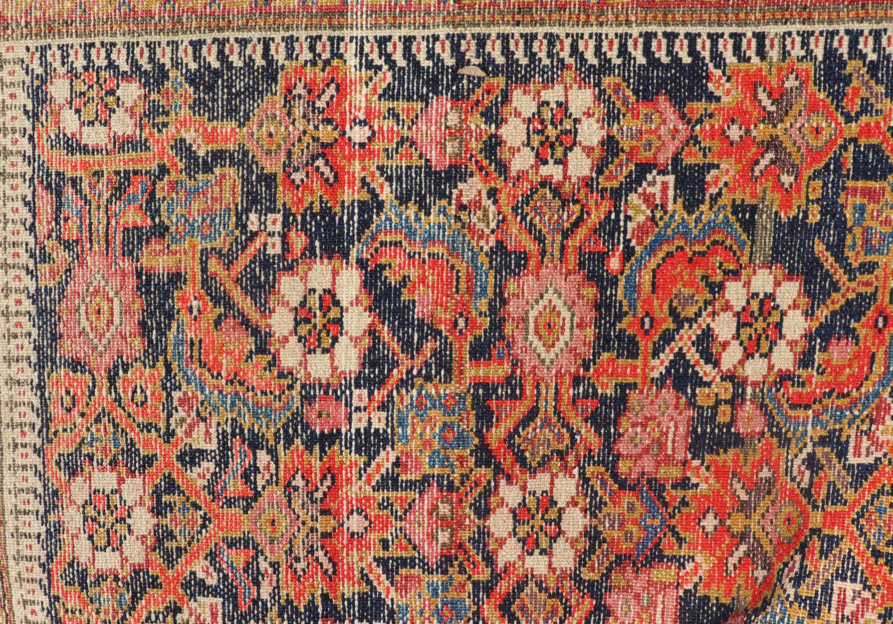 20th Century Antique Malayer Runner with All-Over Herati Design and Beautiful Colors For Sale