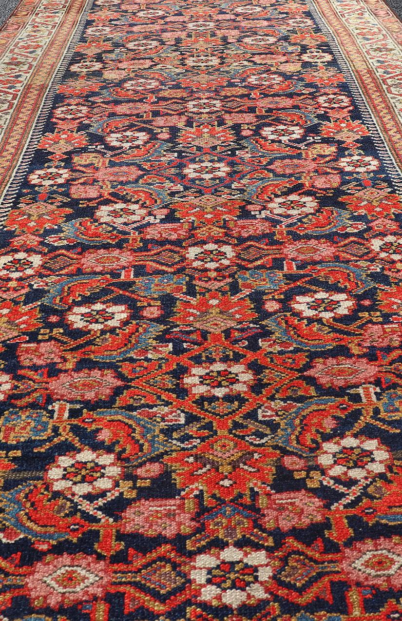 Antique Malayer Runner with All-Over Herati Design and Beautiful Colors For Sale 2