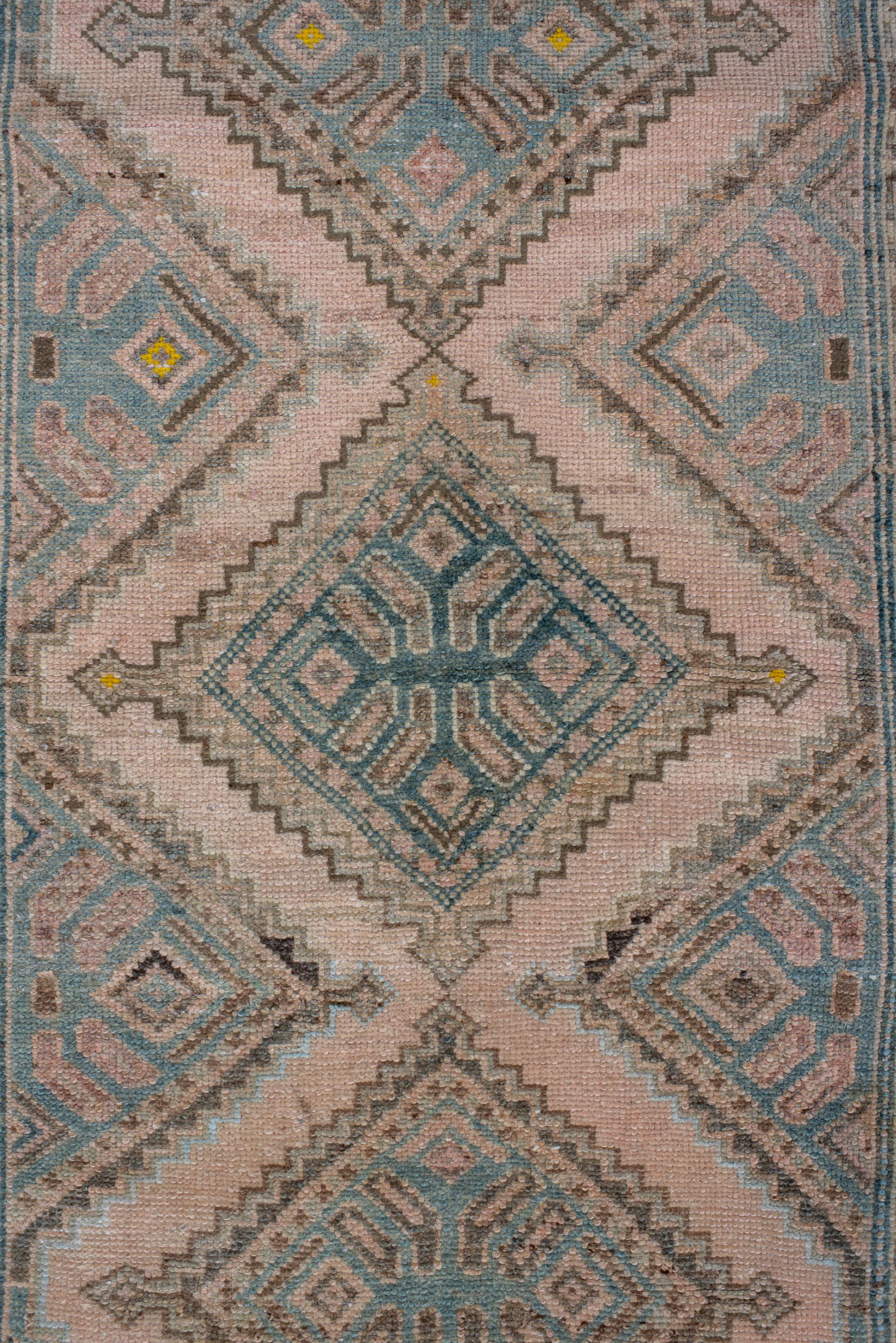 Hand-Knotted Antique Malayer Runner with Beige Field and Diamond Palmettes  For Sale