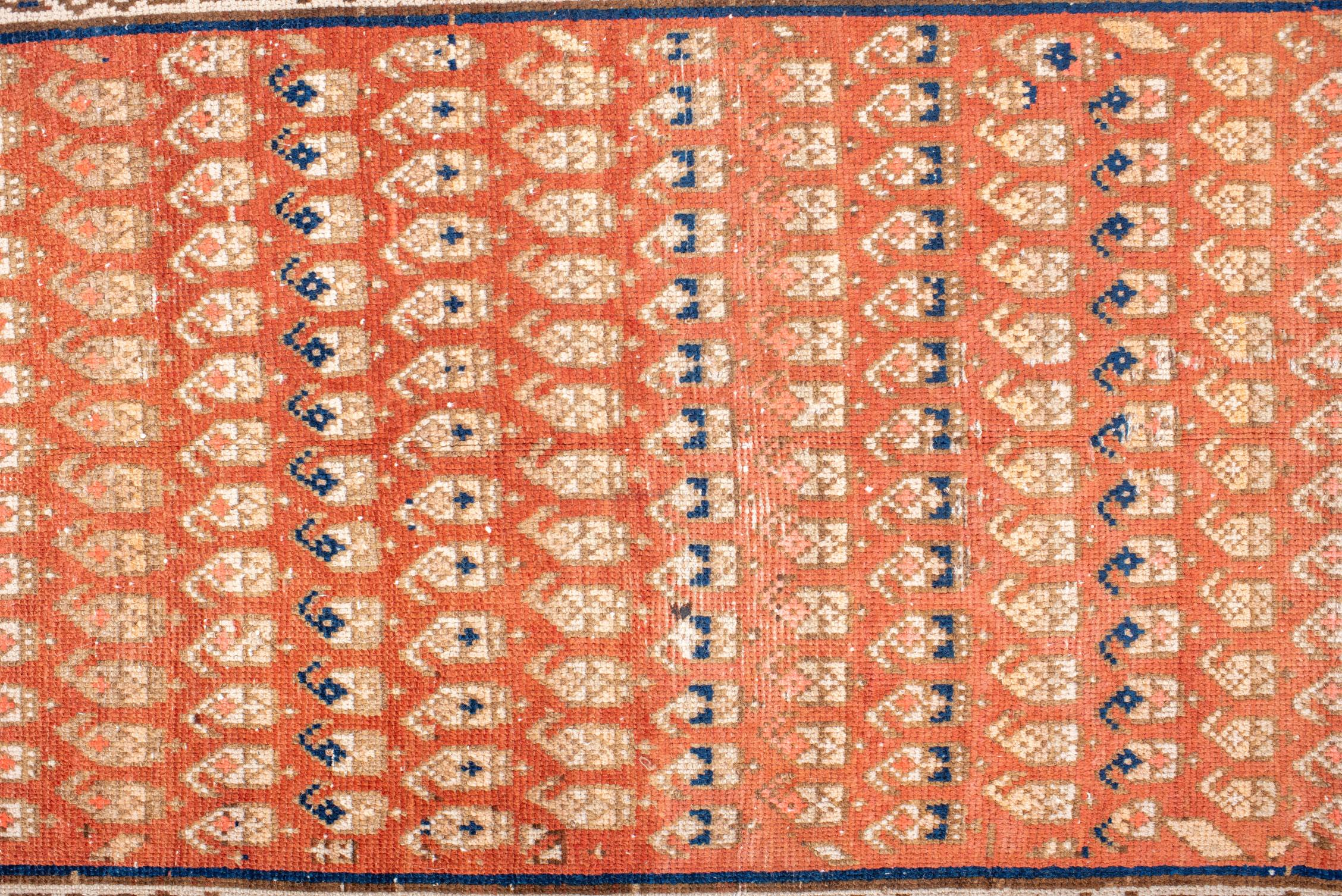 Hand-Knotted Antique Malayer Runner with Charming Boteh Design For Sale