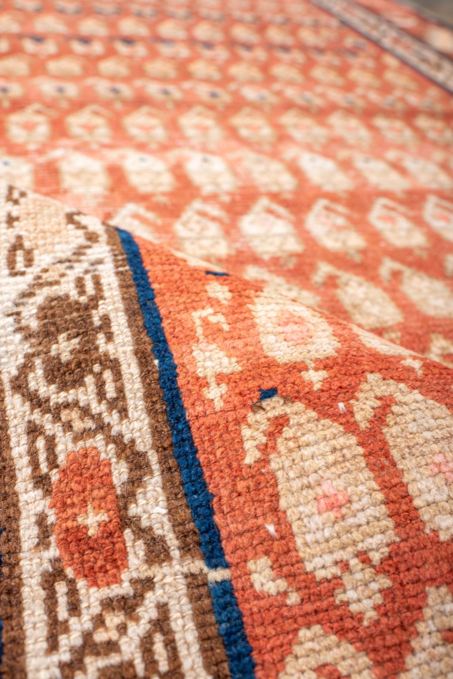 Wool Antique Malayer Runner with Charming Boteh Design For Sale