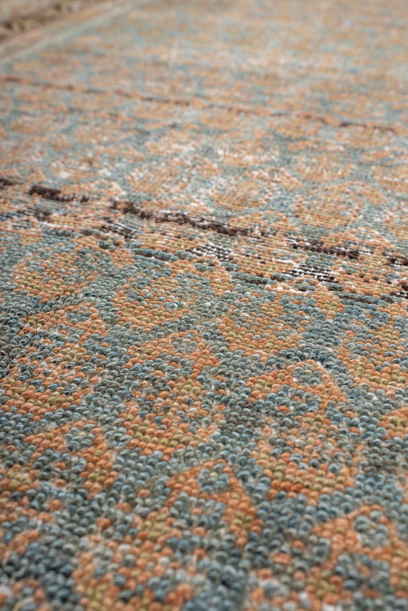 Antique Malayer Runner with Repeating Herati Pattern in Soft Blue In Good Condition For Sale In New York, NY