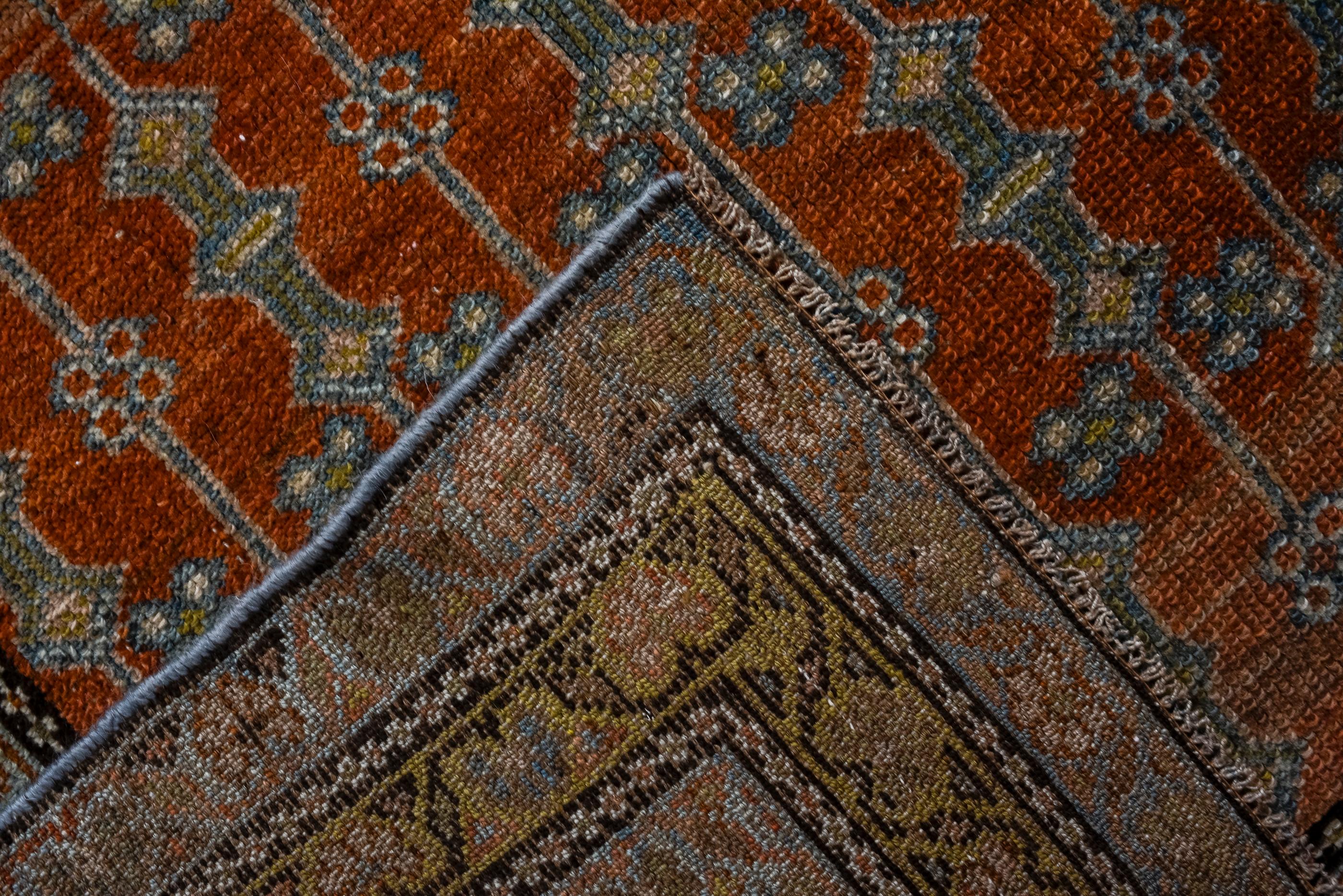 20th Century Antique Malayer Runner with Rust and Coral Colors, Circa 1920's