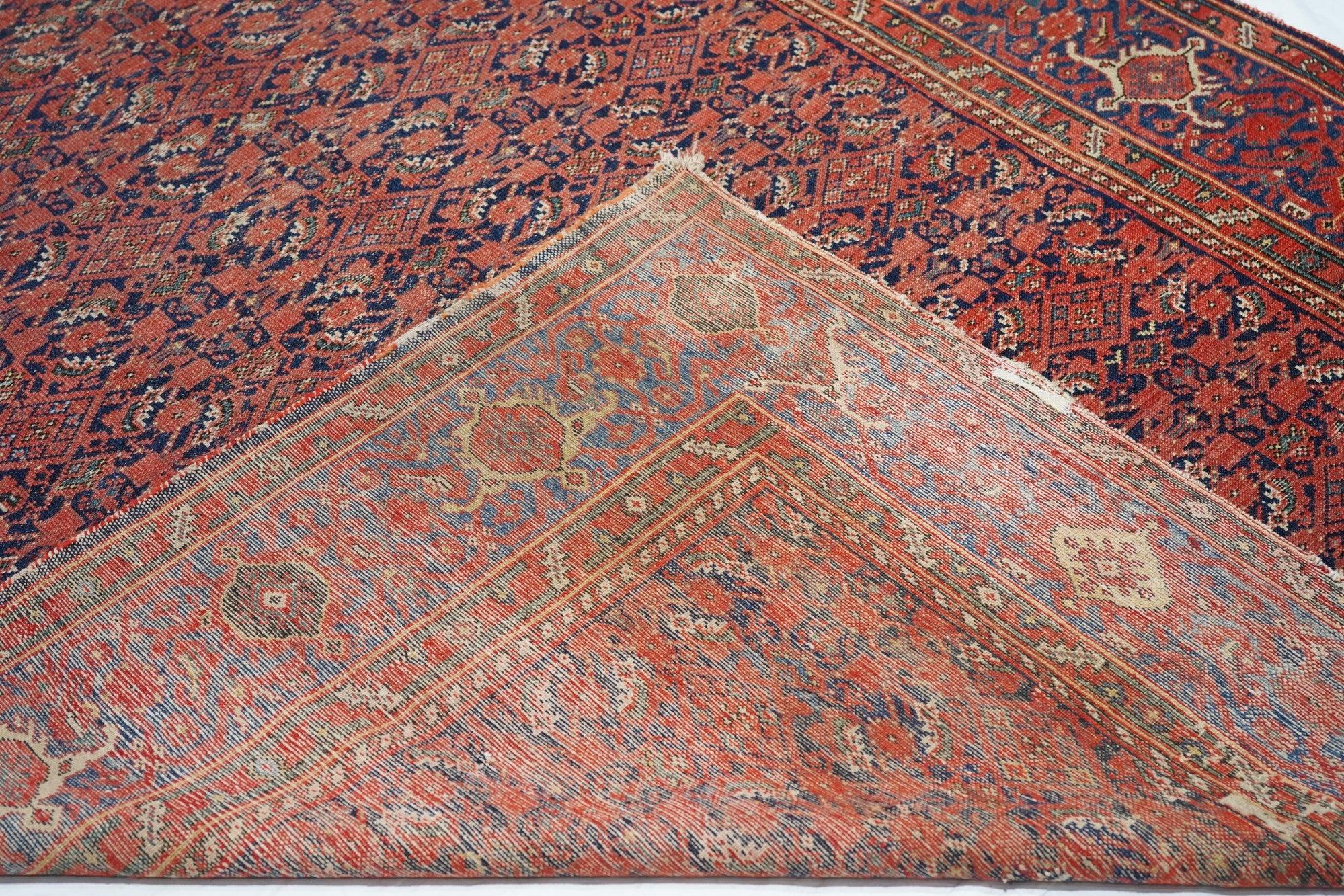 Antique Malayer Shabby Chic Rug 6'6'' x 12'8'' For Sale 4