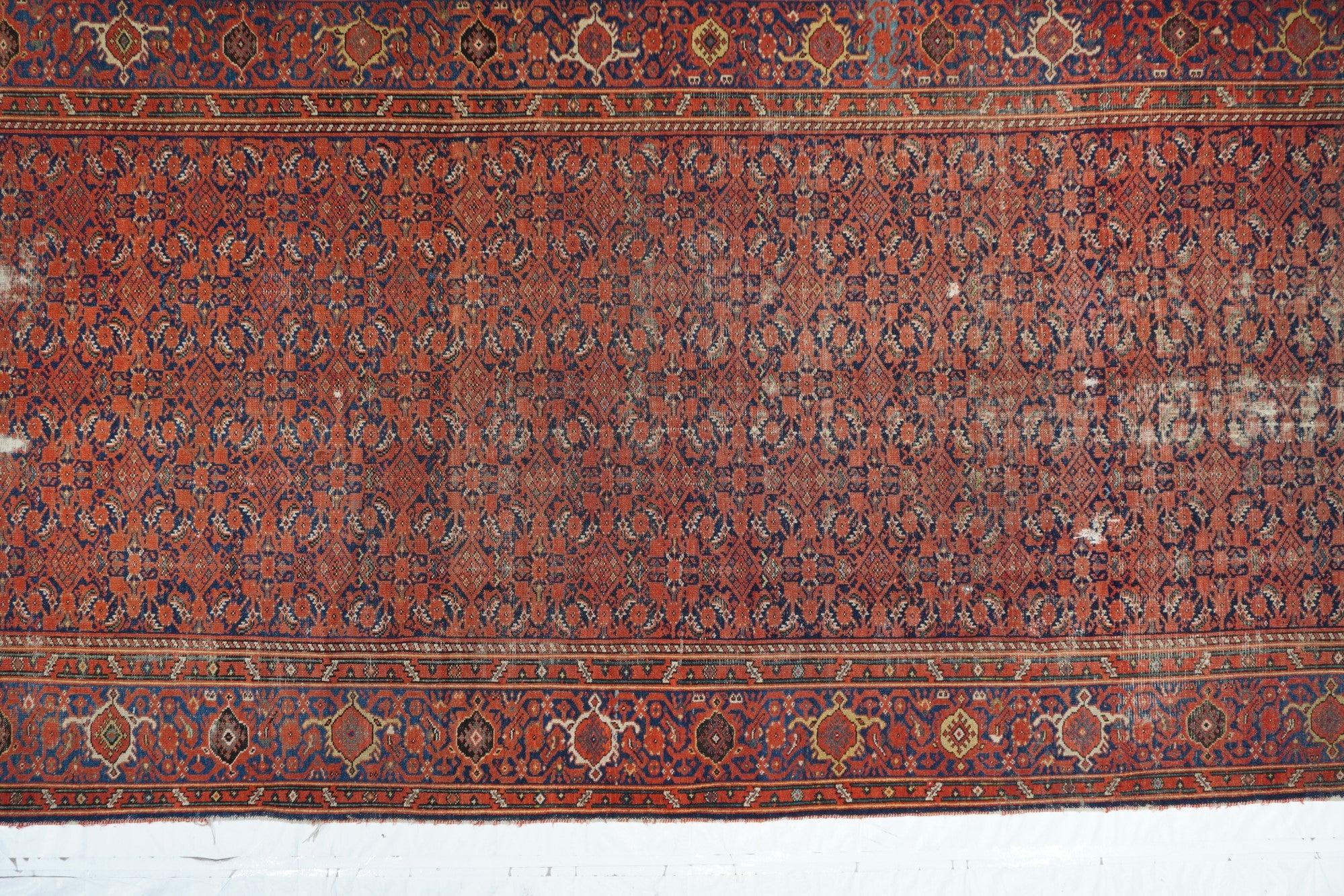 Persian Antique Malayer Shabby Chic Rug 6'6'' x 12'8'' For Sale