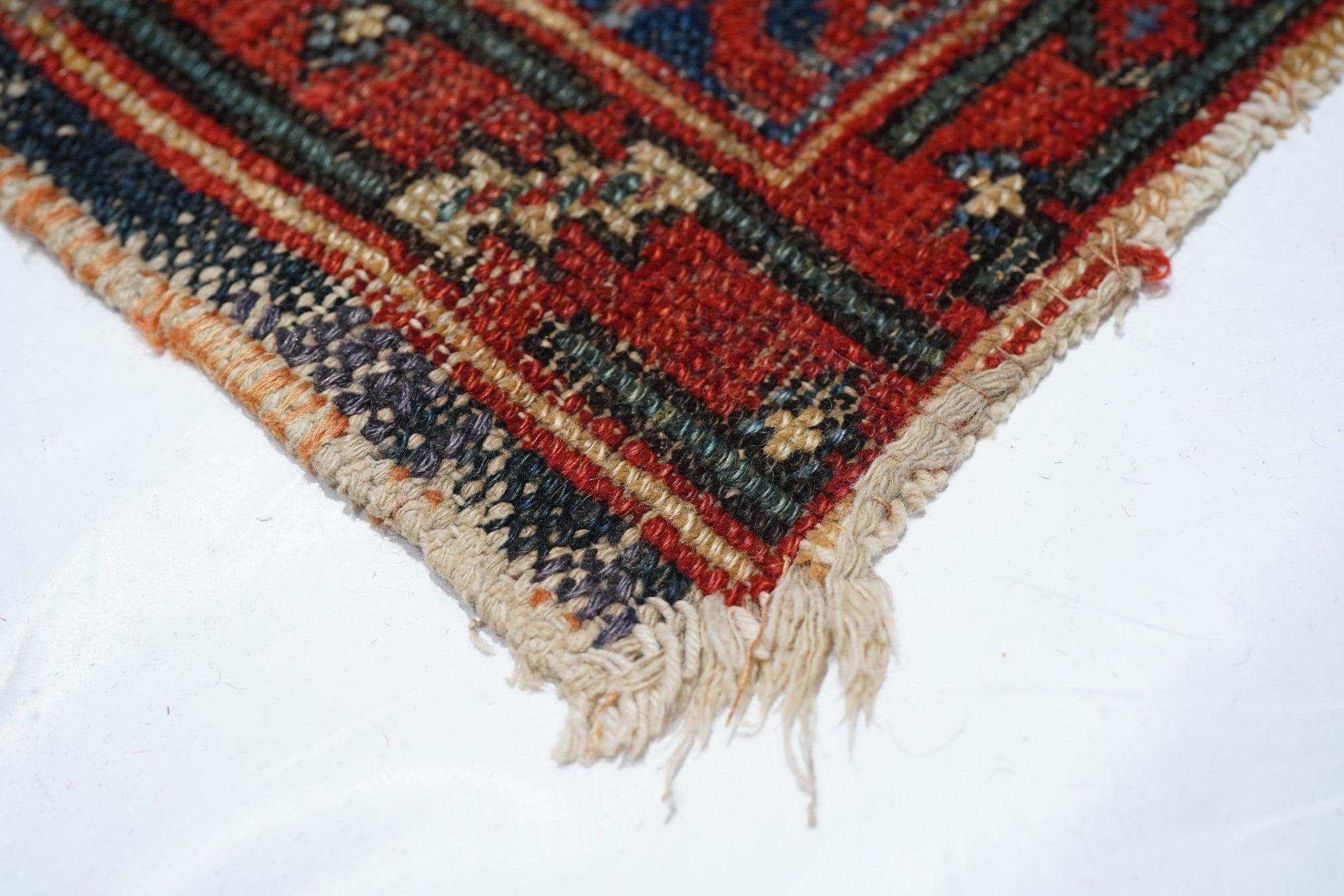 Hand-Knotted Antique Malayer Shabby Chic Rug 6'6'' x 12'8'' For Sale