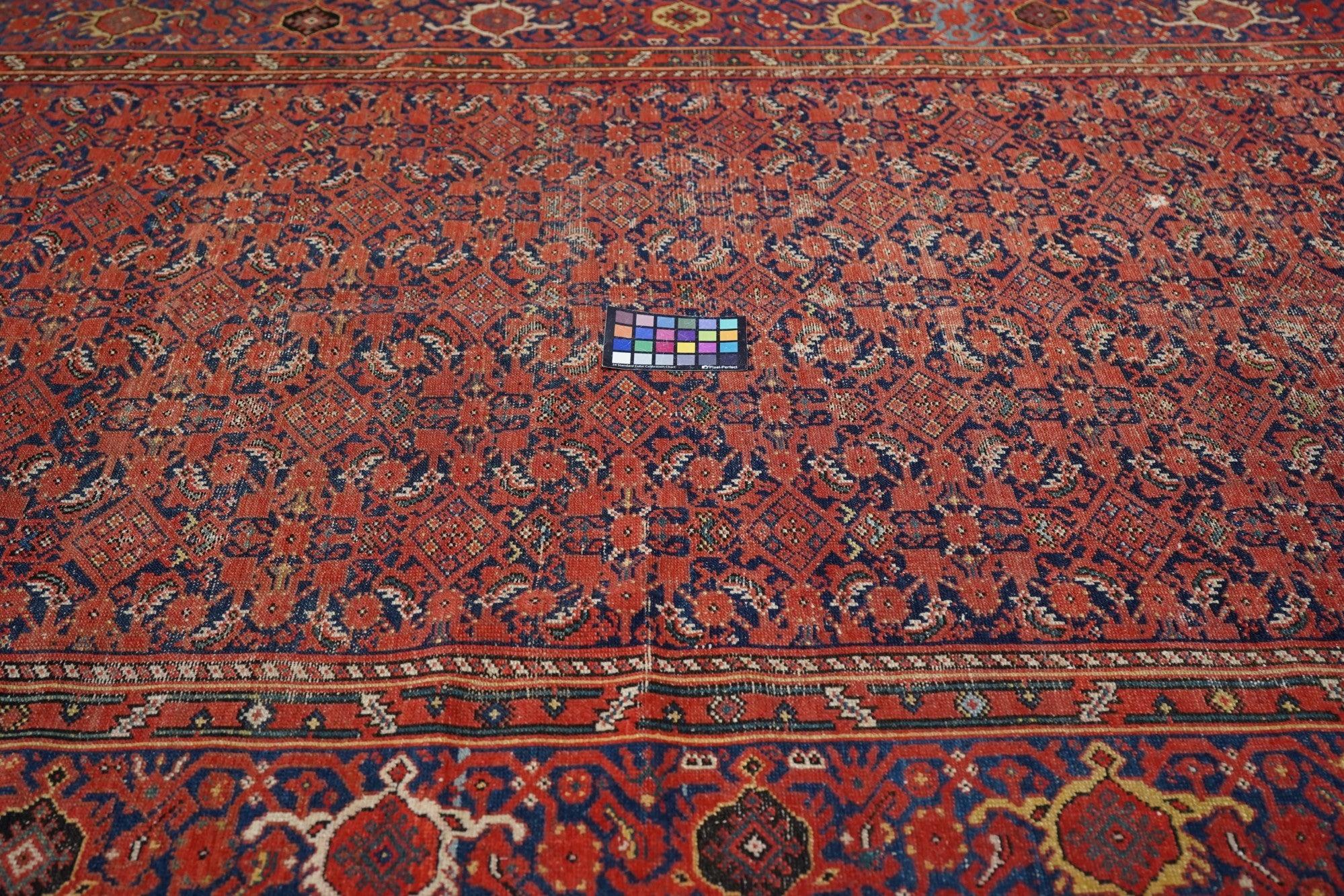 Antique Malayer Shabby Chic Rug 6'6'' x 12'8'' For Sale 2