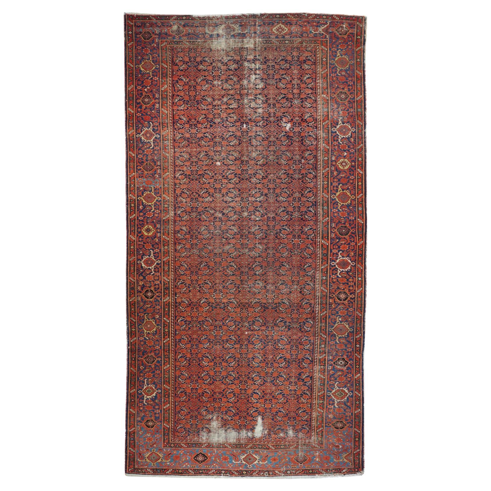 Alfombra antigua Malayer Shabby Chic 6'6'' x 12'8''