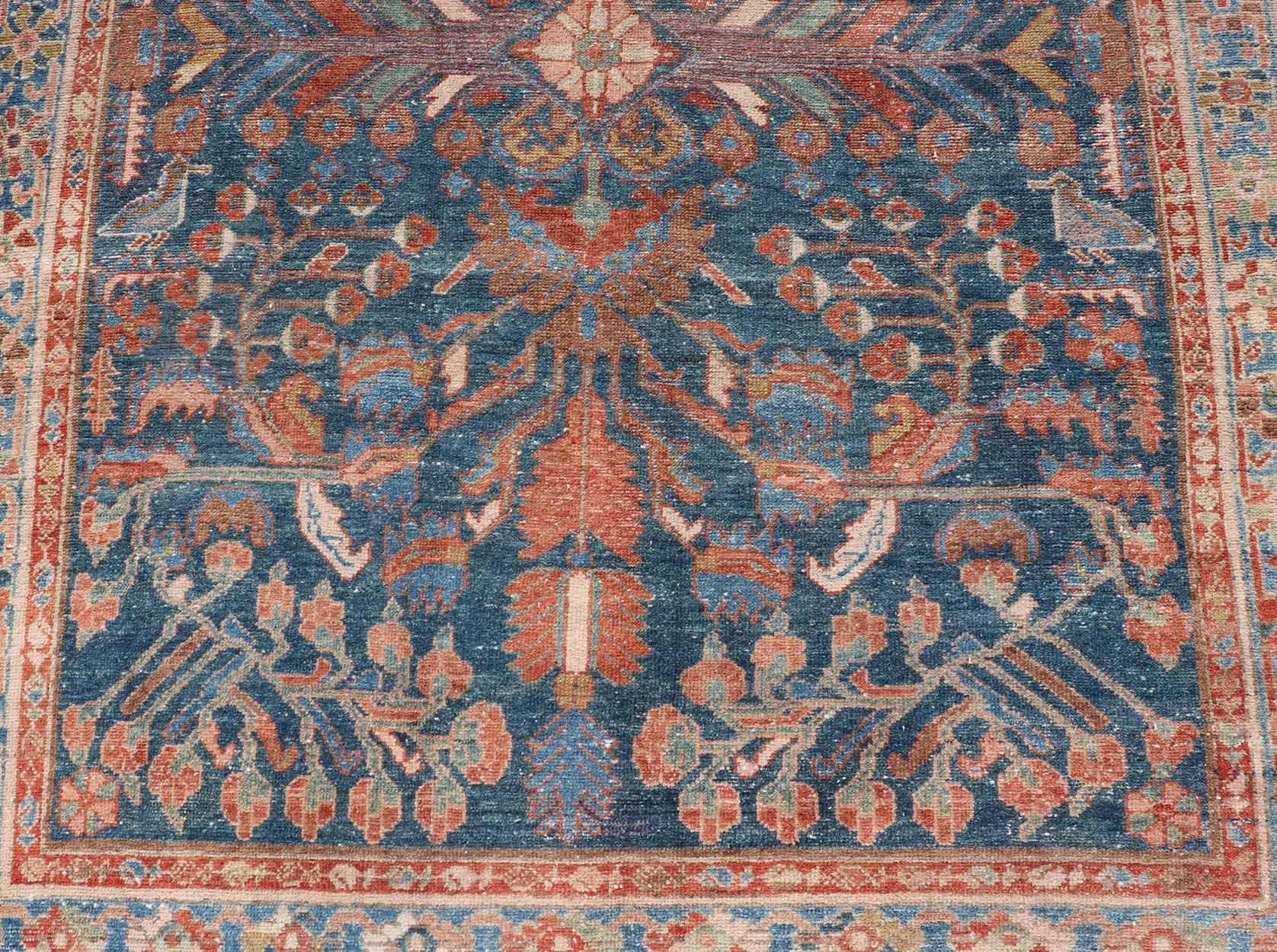 Antique Malayer Short gallery runner in Blue by Keivan Woven Arts  5'1