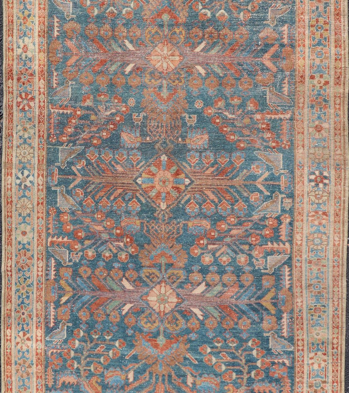 20th Century Antique Malayer Short gallery runner in Blue by Keivan Woven Arts  5'1