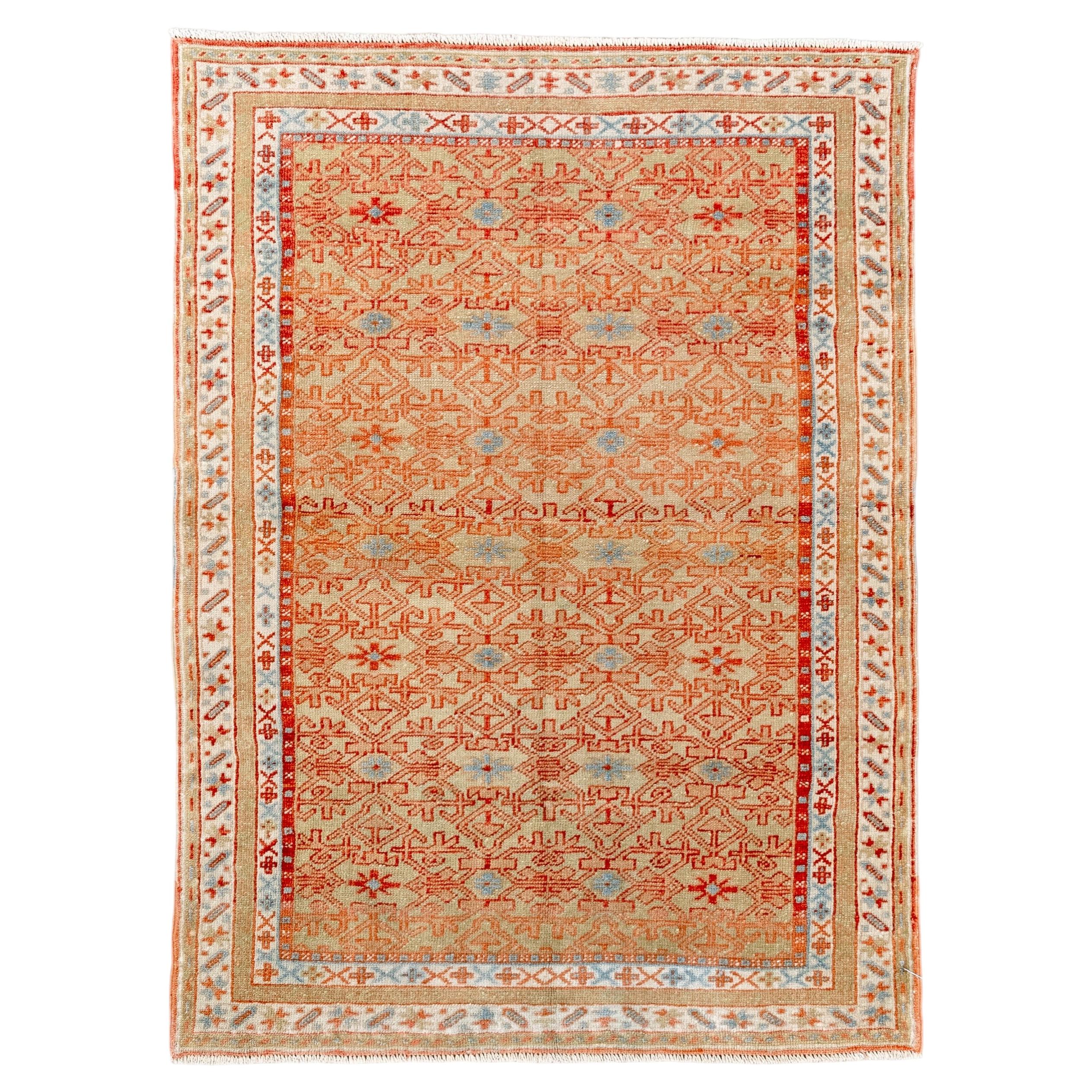 Antique Malayer Style Rug with Geometric Allover Design