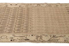 Antico runner in lana con motivo floreale fatto a mano Malayer Tan