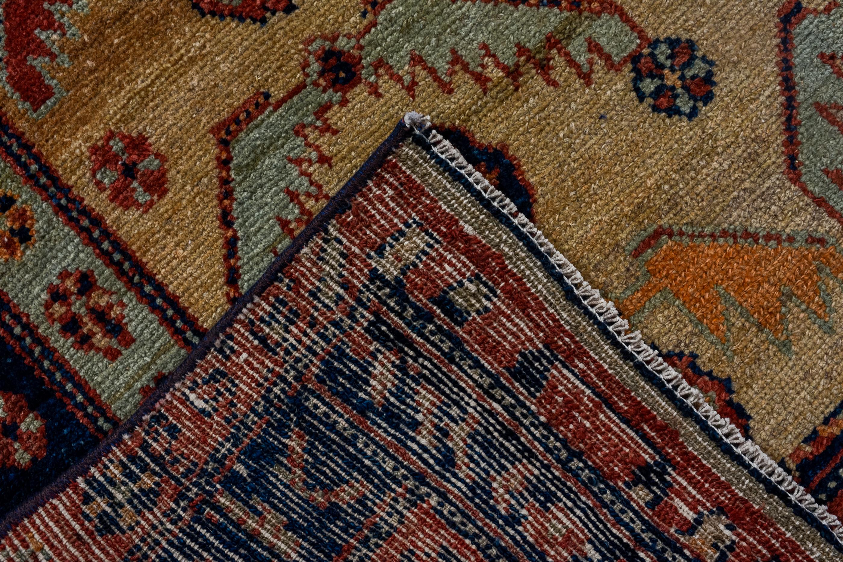 20th Century Antique Malayer Village Rug with Camel Field and Rosette Design For Sale