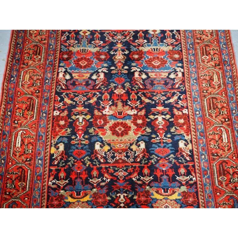 Antique Malayer Village Rug with Vase/Peacock Design, circa 1900 In Good Condition For Sale In Moreton-In-Marsh, GB