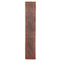 Antique Malayer with Dark Blue and Red Details