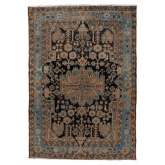 Antique Malayer with Dark Field and Light Blue Border