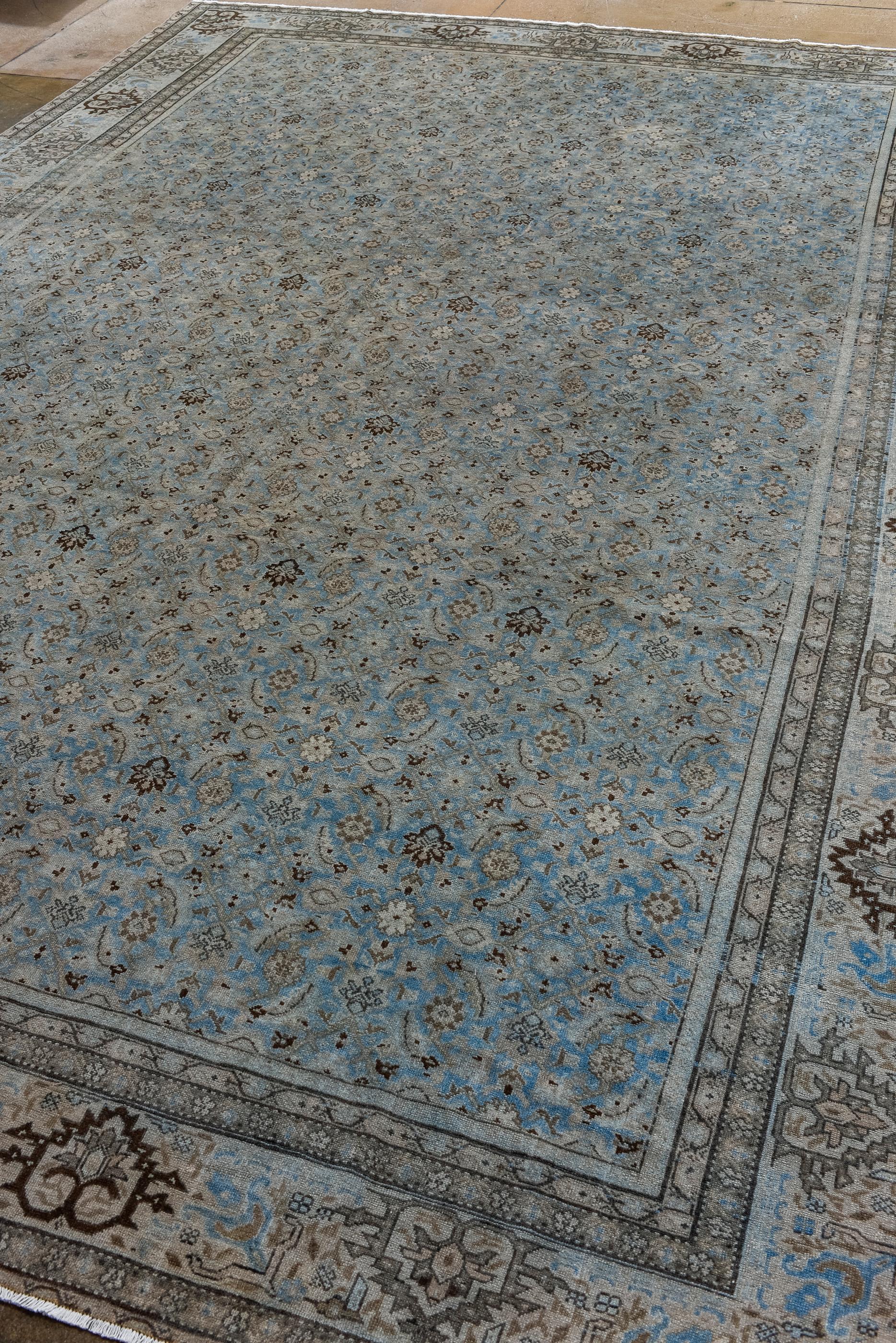 Persian Antique Malayer with Light Blue Ground and Herati Design  For Sale