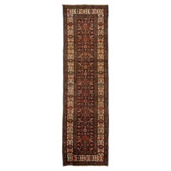 Antique Malayer Wool Runner Handmade With Multicolor Floral Design