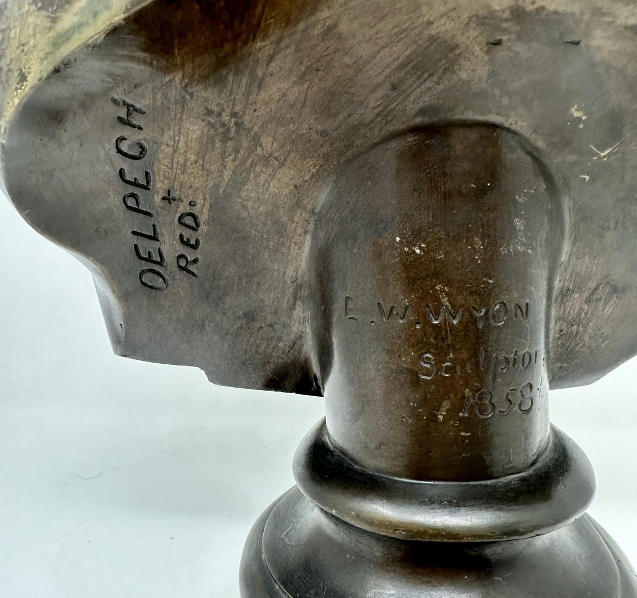 Antique Male Bronze Bust George Stephenson Railways Interest Edward William Wyon For Sale 3