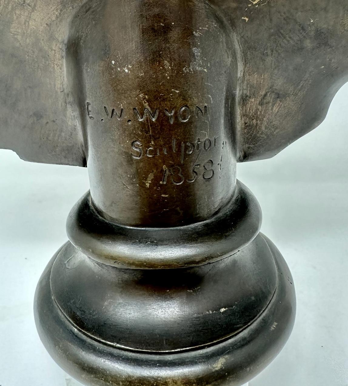 Antique Male Bronze Bust George Stephenson Railways Interest Edward William Wyon For Sale 2