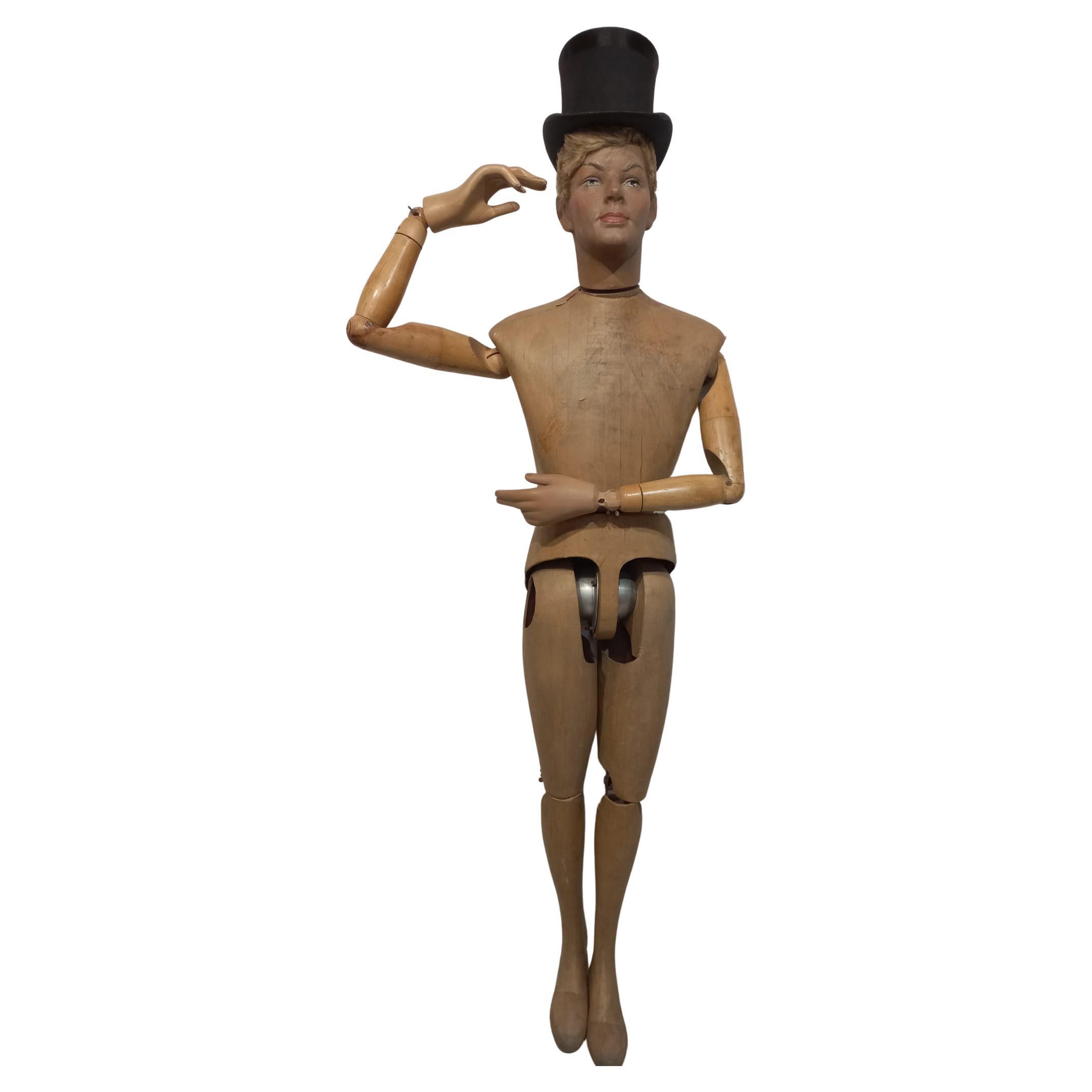 Antique Male Mannequin in Life Size, Ca 1920, Rare For Sale 4