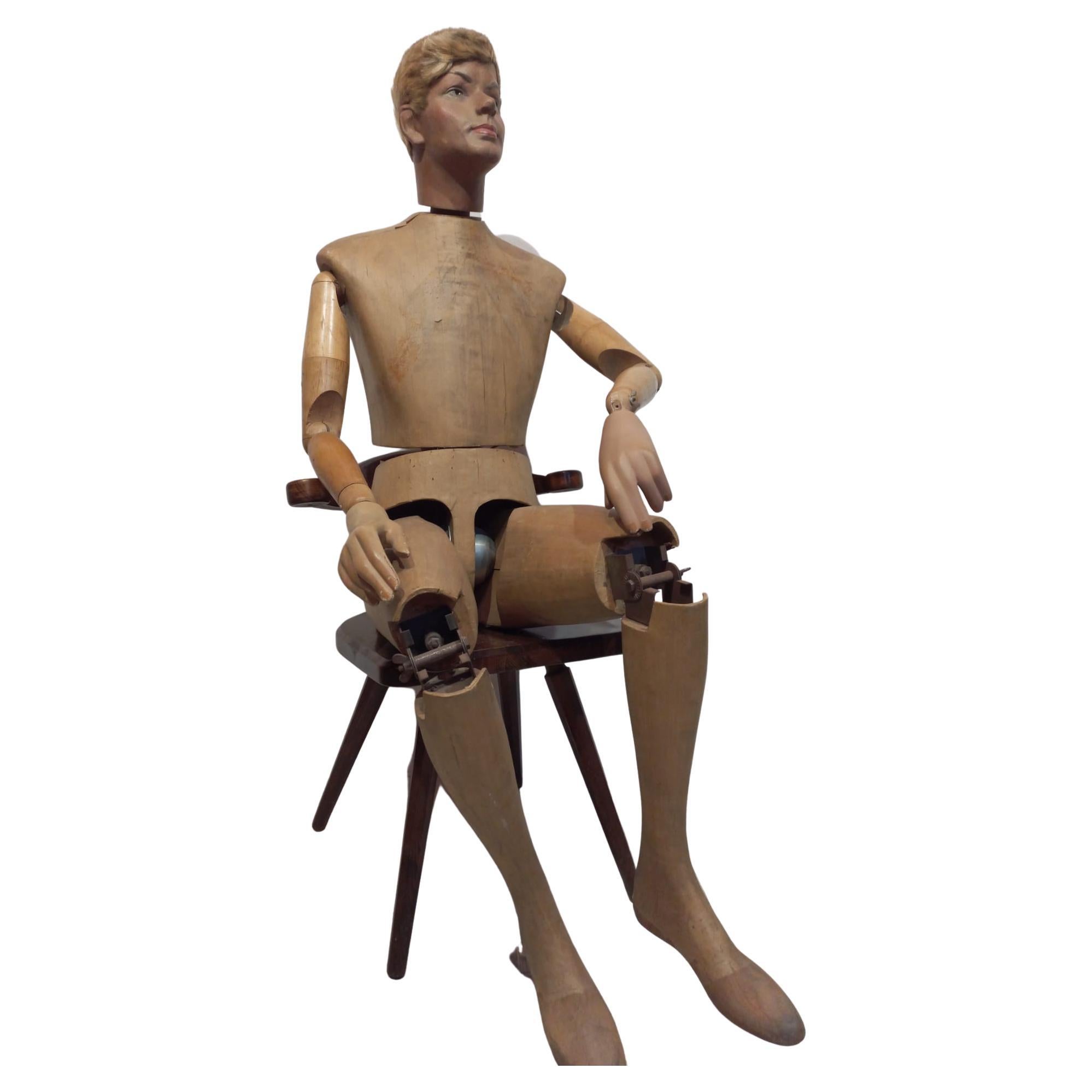 Antique Male Mannequin in Life Size, Ca 1920, Rare In Good Condition For Sale In Vienna, AT