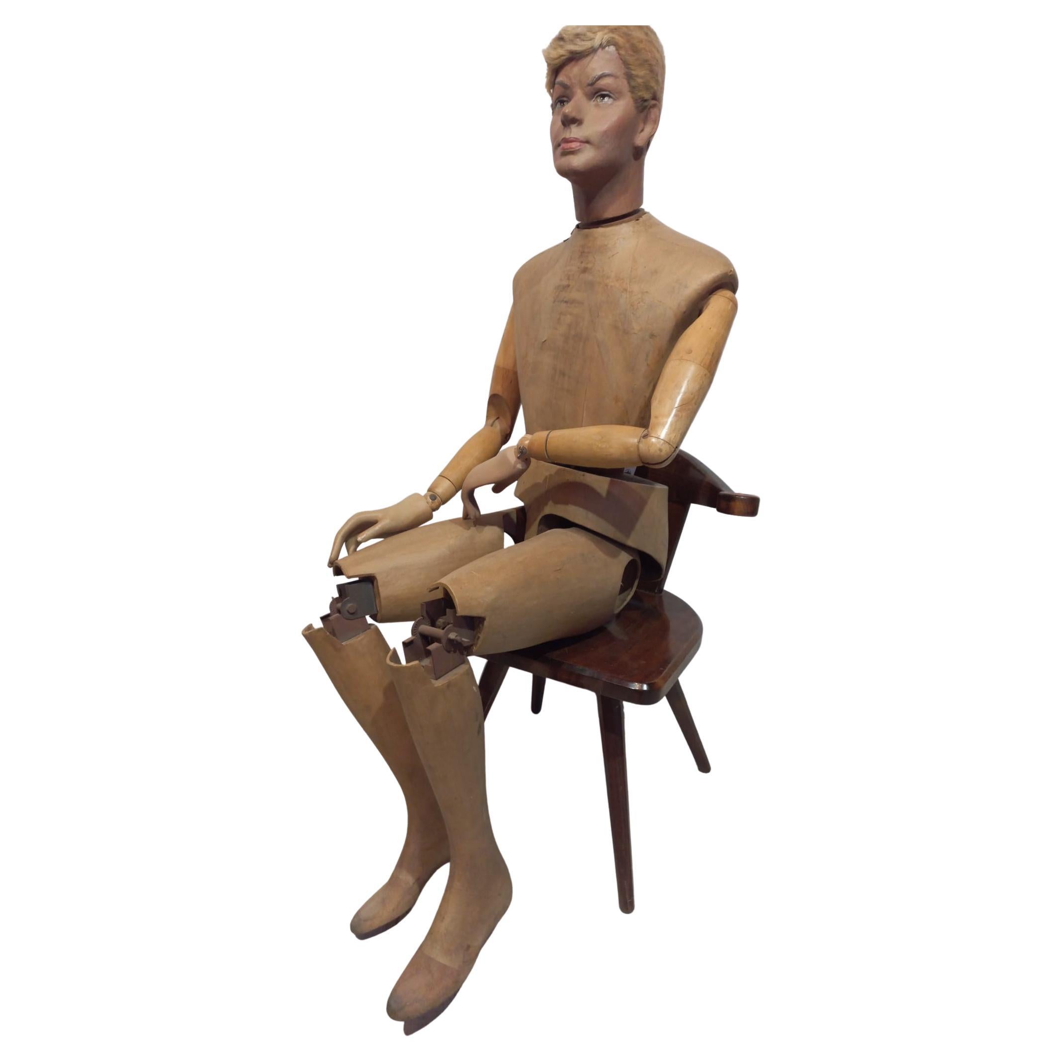 Early 20th Century Antique Male Mannequin in Life Size, Ca 1920, Rare For Sale