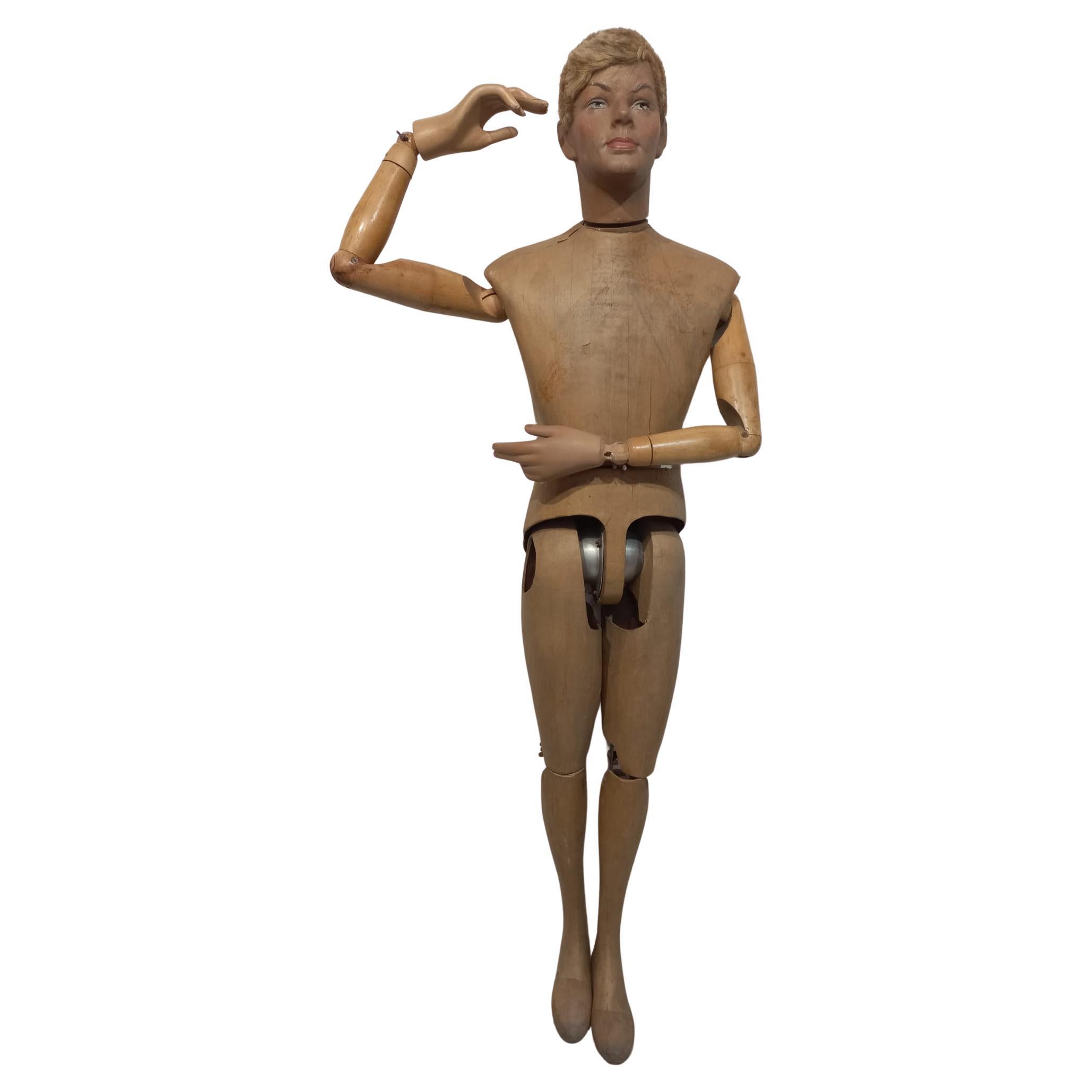 Antique Male Mannequin in Life Size, Ca 1920, Rare For Sale
